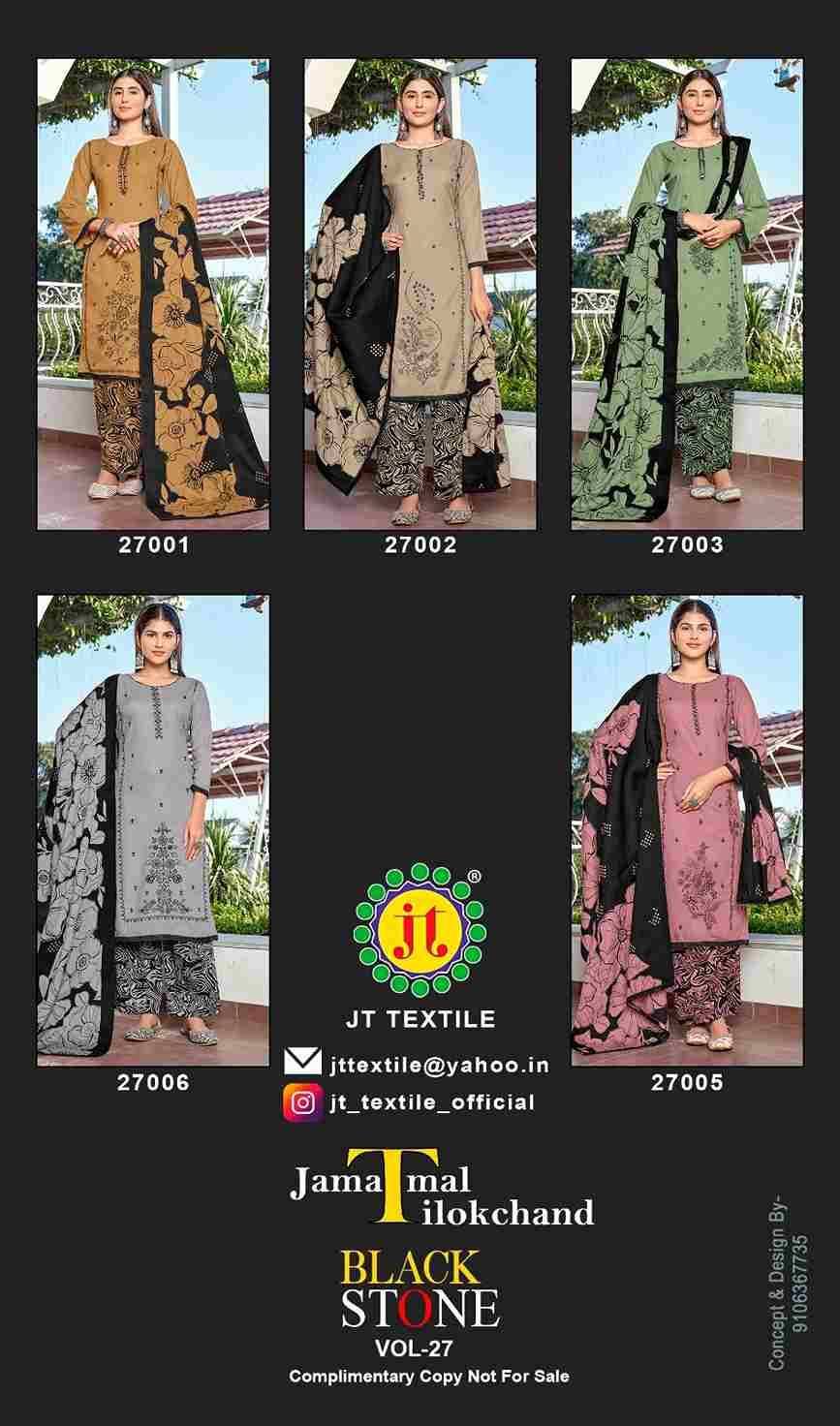 Black Stone Vol-27 By JT 27001 To 27005 Series Beautiful Festive Suits Colorful Stylish Fancy Casual Wear & Ethnic Wear Rayon Dresses At Wholesale Price