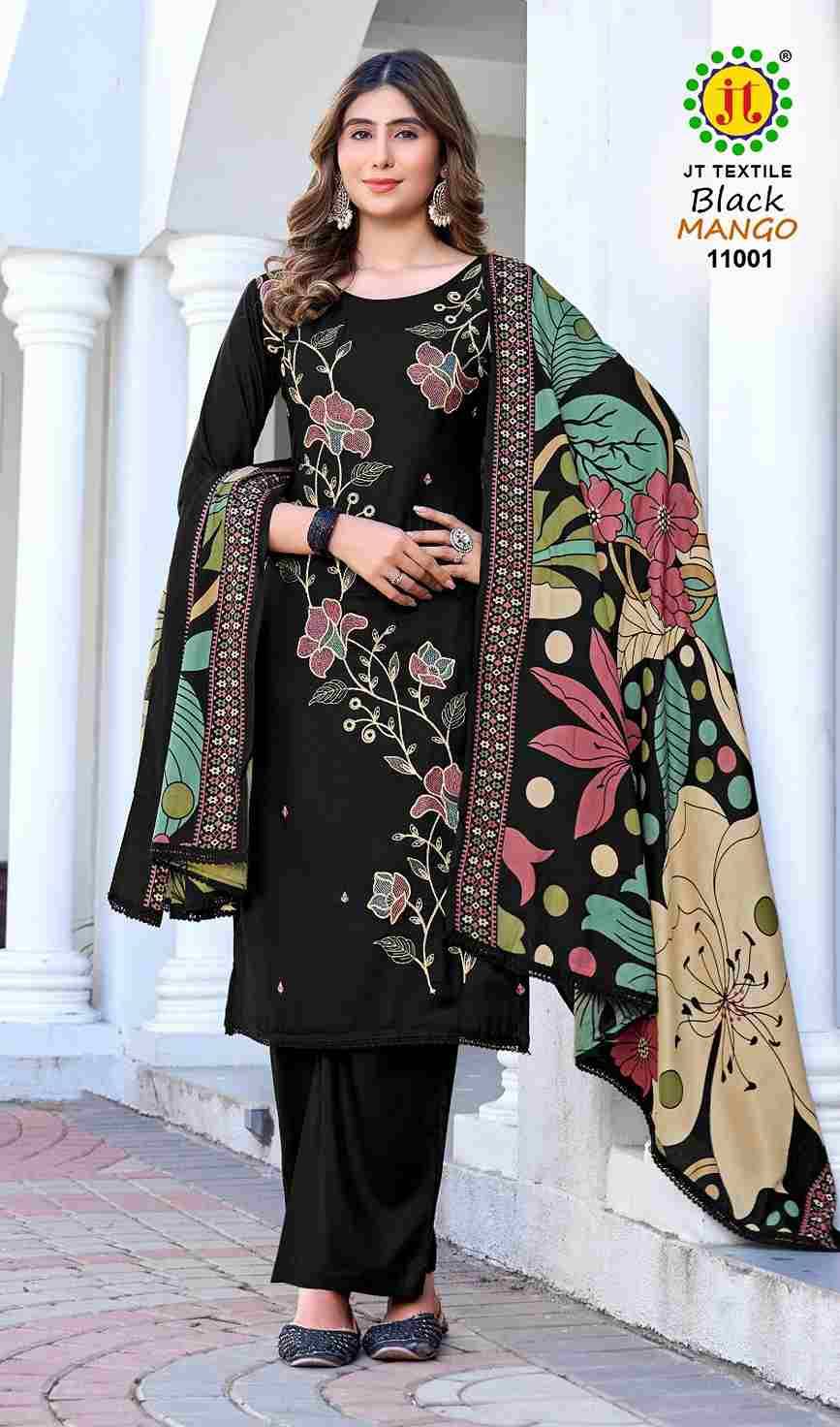 Black Mango Vol-11 By JT 11001 To 11005 Series Beautiful Festive Suits Colorful Stylish Fancy Casual Wear & Ethnic Wear Rayon Dresses At Wholesale Price