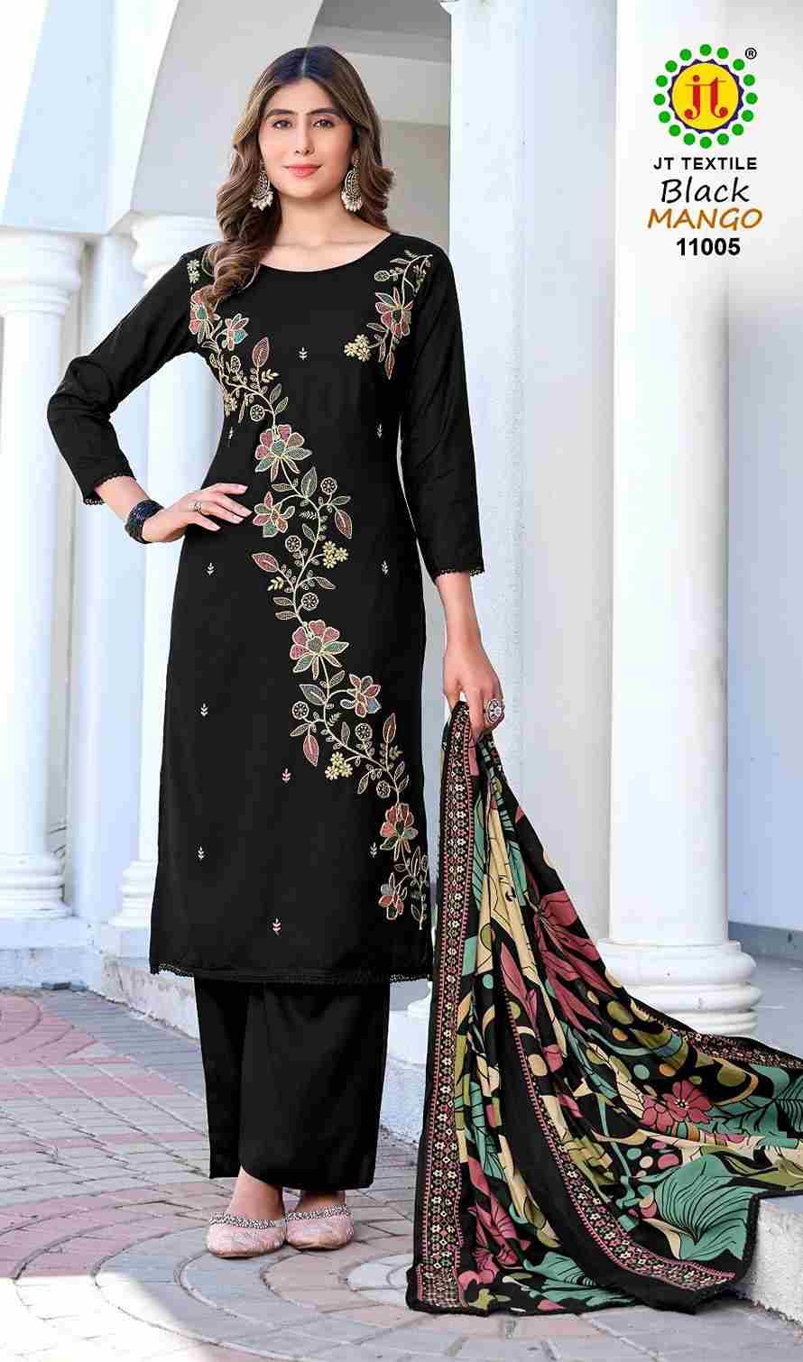 Black Mango Vol-11 By JT 11001 To 11005 Series Beautiful Festive Suits Colorful Stylish Fancy Casual Wear & Ethnic Wear Rayon Dresses At Wholesale Price