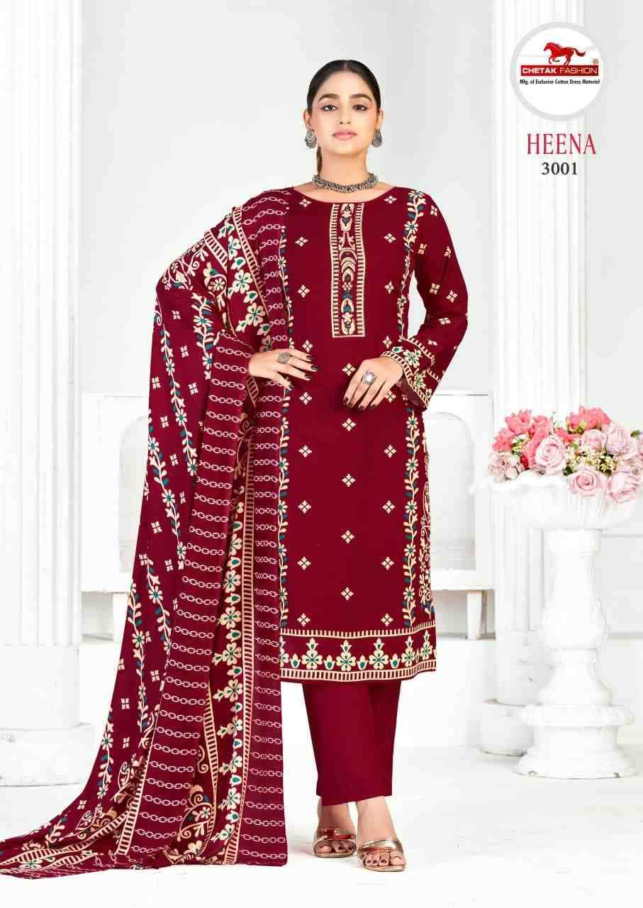 Heena Vol-3 By Chetak Fashion 3001 To 3008 Series Beautiful Festive Suits Colorful Stylish Fancy Casual Wear & Ethnic Wear Rayon Print Dresses At Wholesale Price