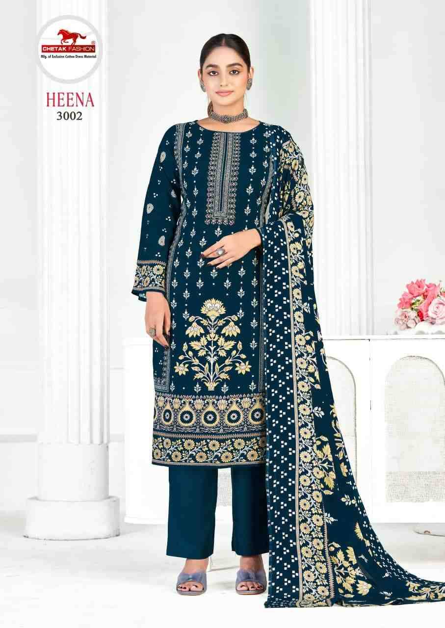 Heena Vol-3 By Chetak Fashion 3001 To 3008 Series Beautiful Festive Suits Colorful Stylish Fancy Casual Wear & Ethnic Wear Rayon Print Dresses At Wholesale Price