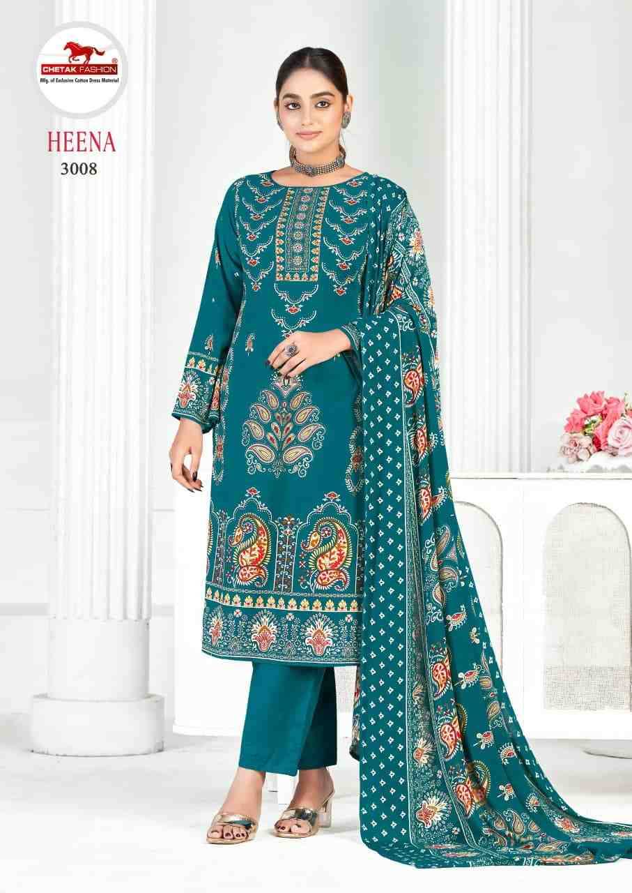 Heena Vol-3 By Chetak Fashion 3001 To 3008 Series Beautiful Festive Suits Colorful Stylish Fancy Casual Wear & Ethnic Wear Rayon Print Dresses At Wholesale Price