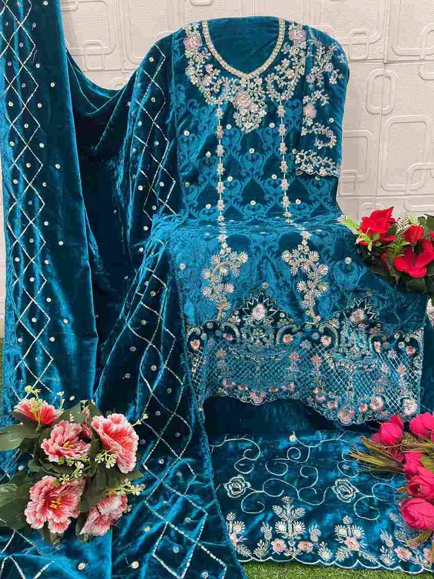 Bilqis 233 Colours By Bilqis 233-A To 233-D Series Beautiful Pakistani Suits Stylish Fancy Colorful Party Wear & Occasional Wear Velvet Embroidery Dresses At Wholesale Price