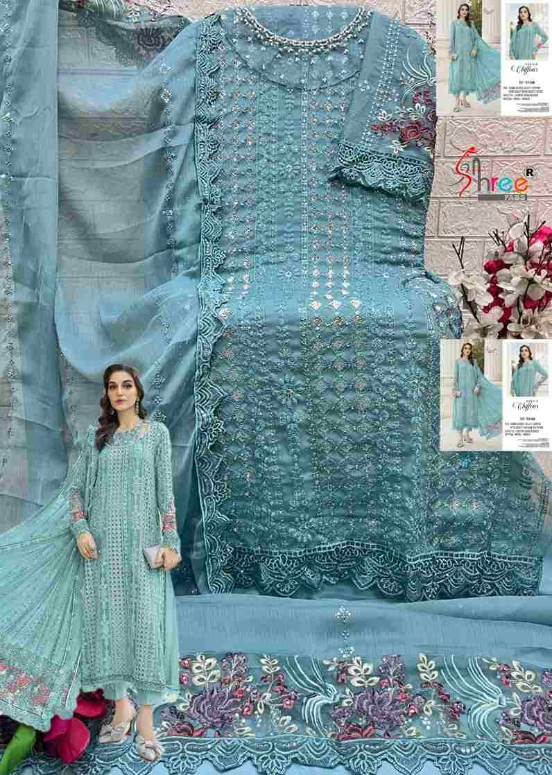 Shree Fabs Hit Design SF-5548 Colours By Shree Fabs SF-5548-A To SF-5548-D Series Beautiful Stylish Pakistani Suits Fancy Colorful Casual Wear & Ethnic Wear & Ready To Wear Chiffon Embroidery Dresses At Wholesale Price
