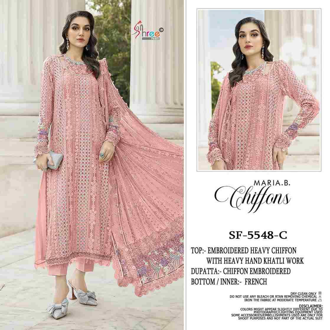 Shree Fabs Hit Design SF-5548 Colours By Shree Fabs SF-5548-A To SF-5548-D Series Beautiful Stylish Pakistani Suits Fancy Colorful Casual Wear & Ethnic Wear & Ready To Wear Chiffon Embroidery Dresses At Wholesale Price