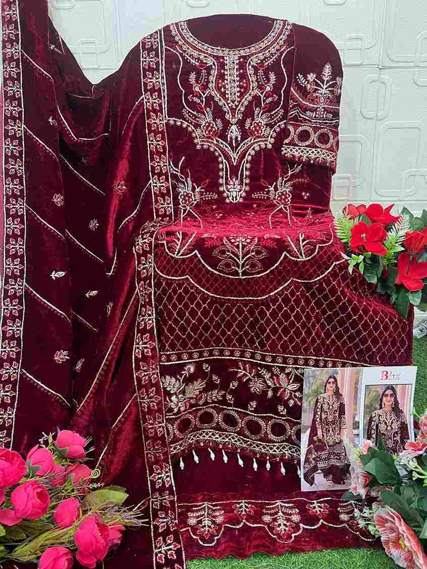 Bilqis 234 Colours By Bilqis 234-A To 234-D Series Beautiful Pakistani Suits Stylish Fancy Colorful Party Wear & Occasional Wear Velvet Embroidery Dresses At Wholesale Price