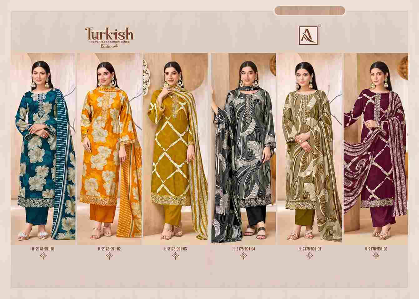Turkish Vol-4 By Alok Suit 2178-991-01 To 2178-991-06 Series Beautiful Festive Suits Colorful Stylish Fancy Casual Wear & Ethnic Wear Viscose Rayon Dresses At Wholesale Price