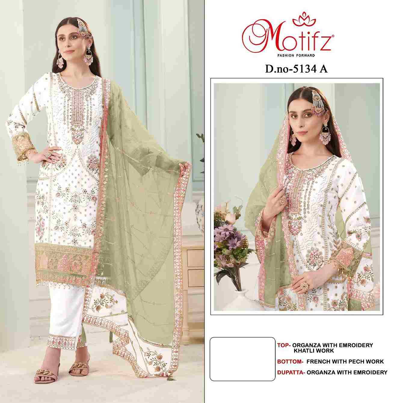 Motifz Hit Design 5134 Colours By Motifz 5134-A To 5134-D Series Beautiful Pakistani Suits Colorful Stylish Fancy Casual Wear & Ethnic Wear Organza Dresses At Wholesale Price