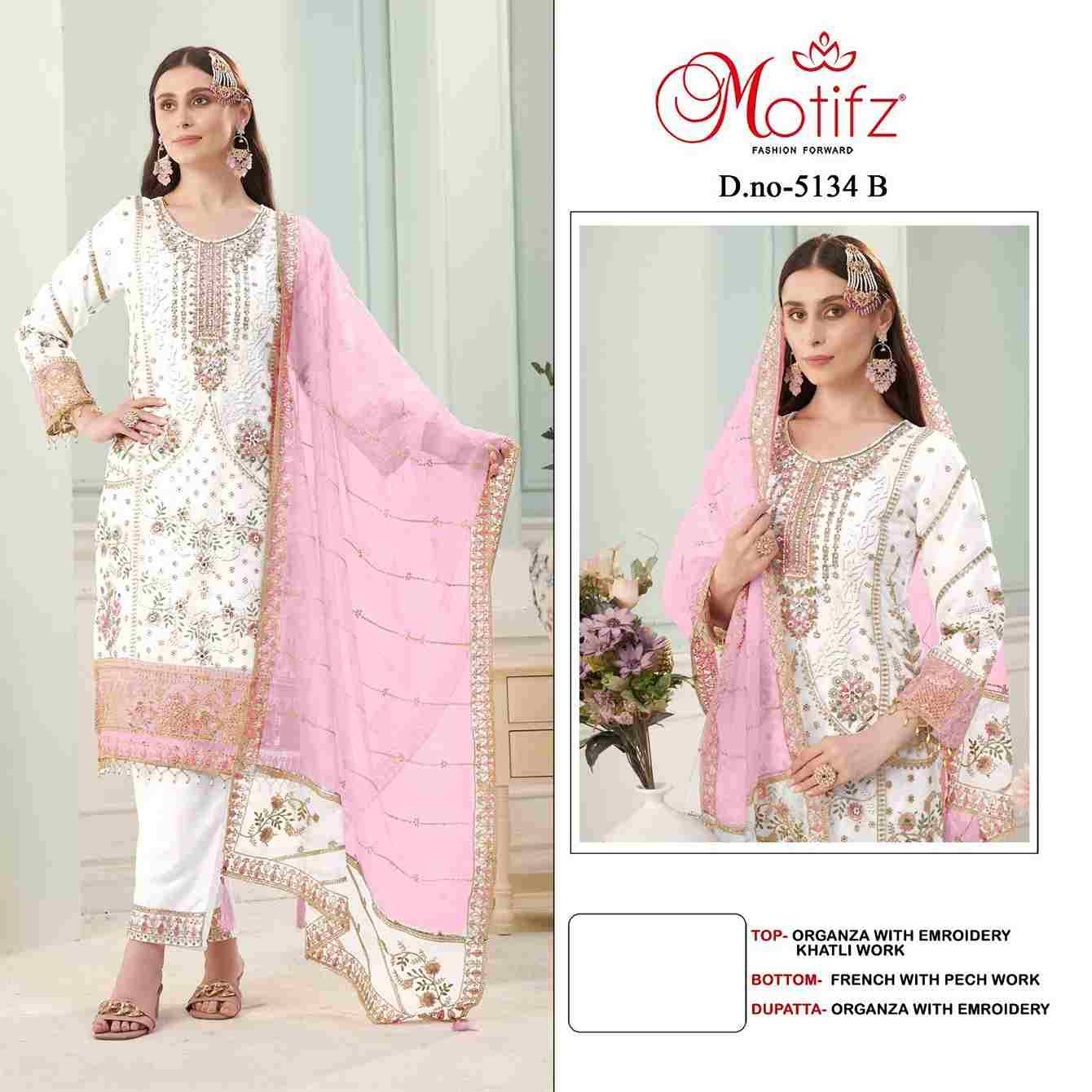 Motifz Hit Design 5134 Colours By Motifz 5134-A To 5134-D Series Beautiful Pakistani Suits Colorful Stylish Fancy Casual Wear & Ethnic Wear Organza Dresses At Wholesale Price
