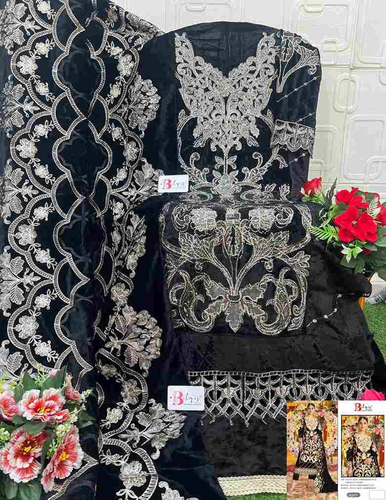 Bilqis 235 Colours By Bilqis 235-A To 235-D Series Beautiful Pakistani Suits Stylish Fancy Colorful Party Wear & Occasional Wear Velvet Embroidery Dresses At Wholesale Price