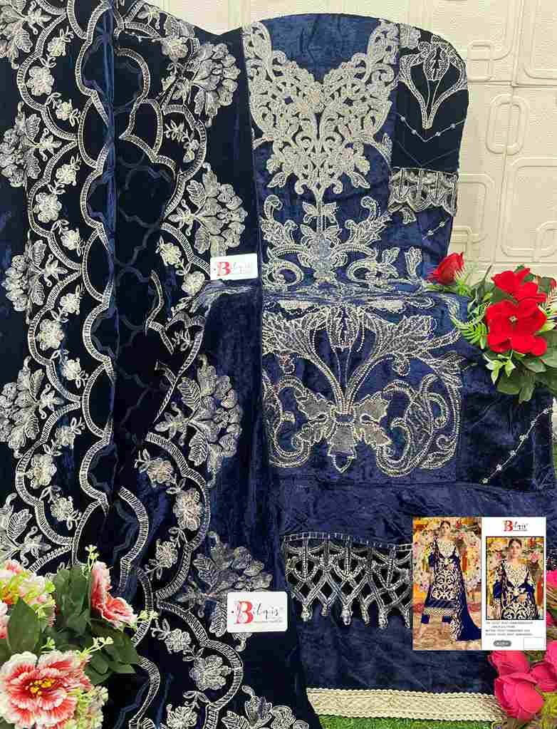 Bilqis 235 Colours By Bilqis 235-A To 235-D Series Beautiful Pakistani Suits Stylish Fancy Colorful Party Wear & Occasional Wear Velvet Embroidery Dresses At Wholesale Price