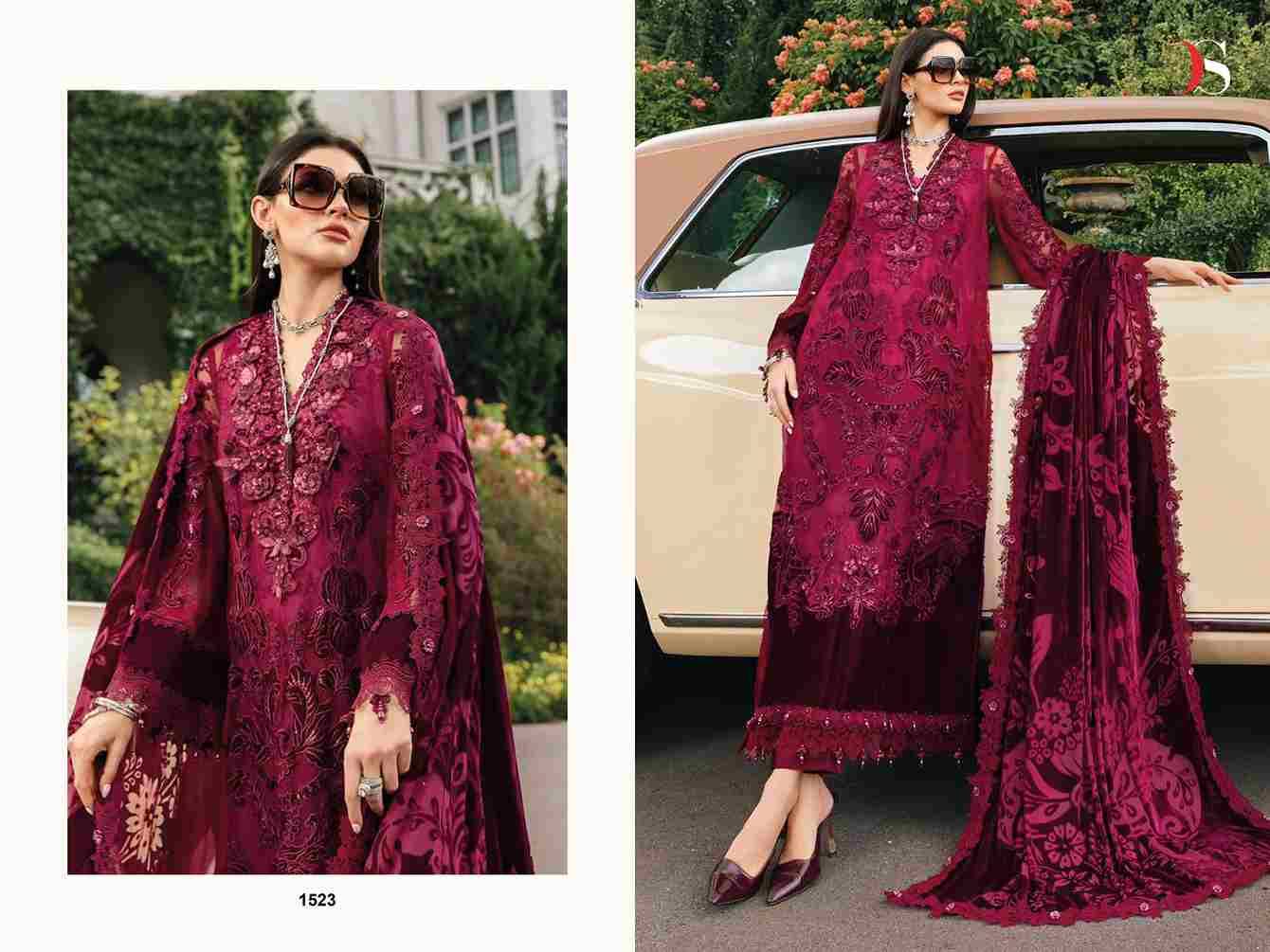 Maria.B Luxe Vol-2 By Deepsy Suits 1521 To 1525 Series Pakistani Stylish Beautiful Colourful Printed & Embroidered Party Wear & Occasional Wear Pure Viscose Rayon Dresses At Wholesale Price