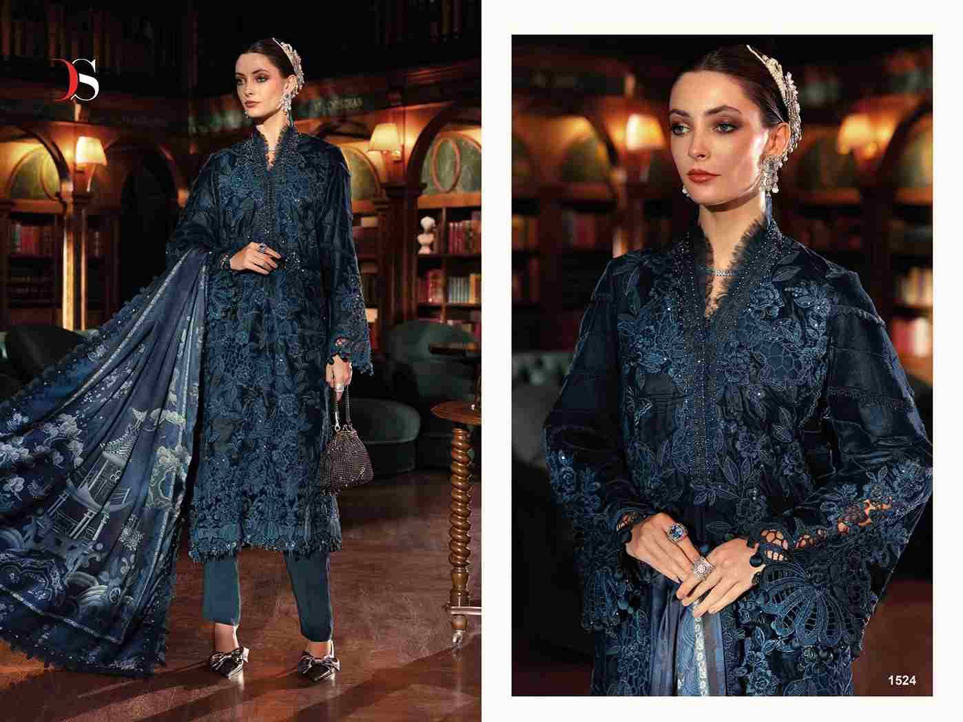 Maria.B Luxe Vol-2 By Deepsy Suits 1521 To 1525 Series Pakistani Stylish Beautiful Colourful Printed & Embroidered Party Wear & Occasional Wear Pure Viscose Rayon Dresses At Wholesale Price