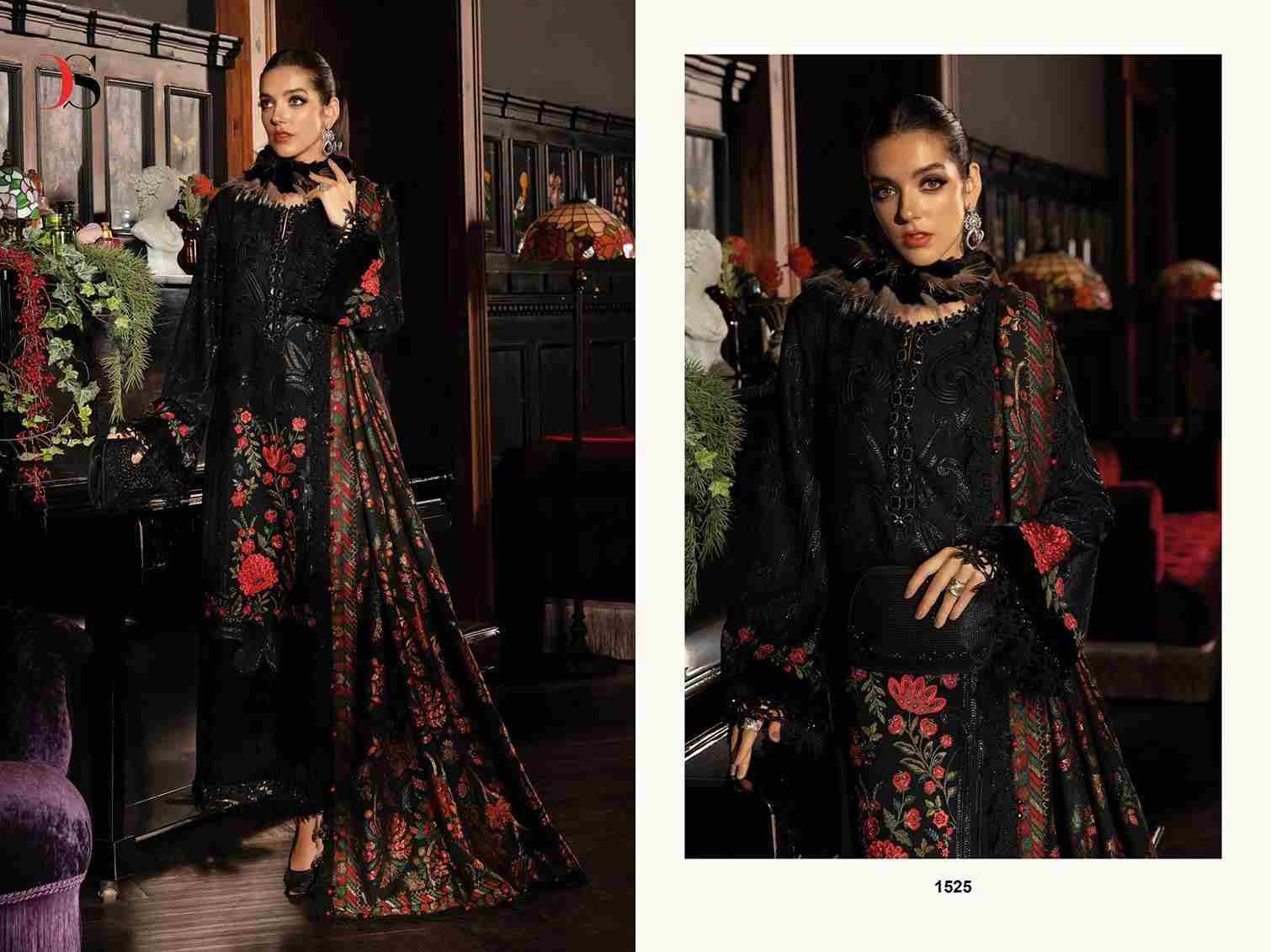 Maria.B Luxe Vol-2 By Deepsy Suits 1521 To 1525 Series Pakistani Stylish Beautiful Colourful Printed & Embroidered Party Wear & Occasional Wear Pure Viscose Rayon Dresses At Wholesale Price