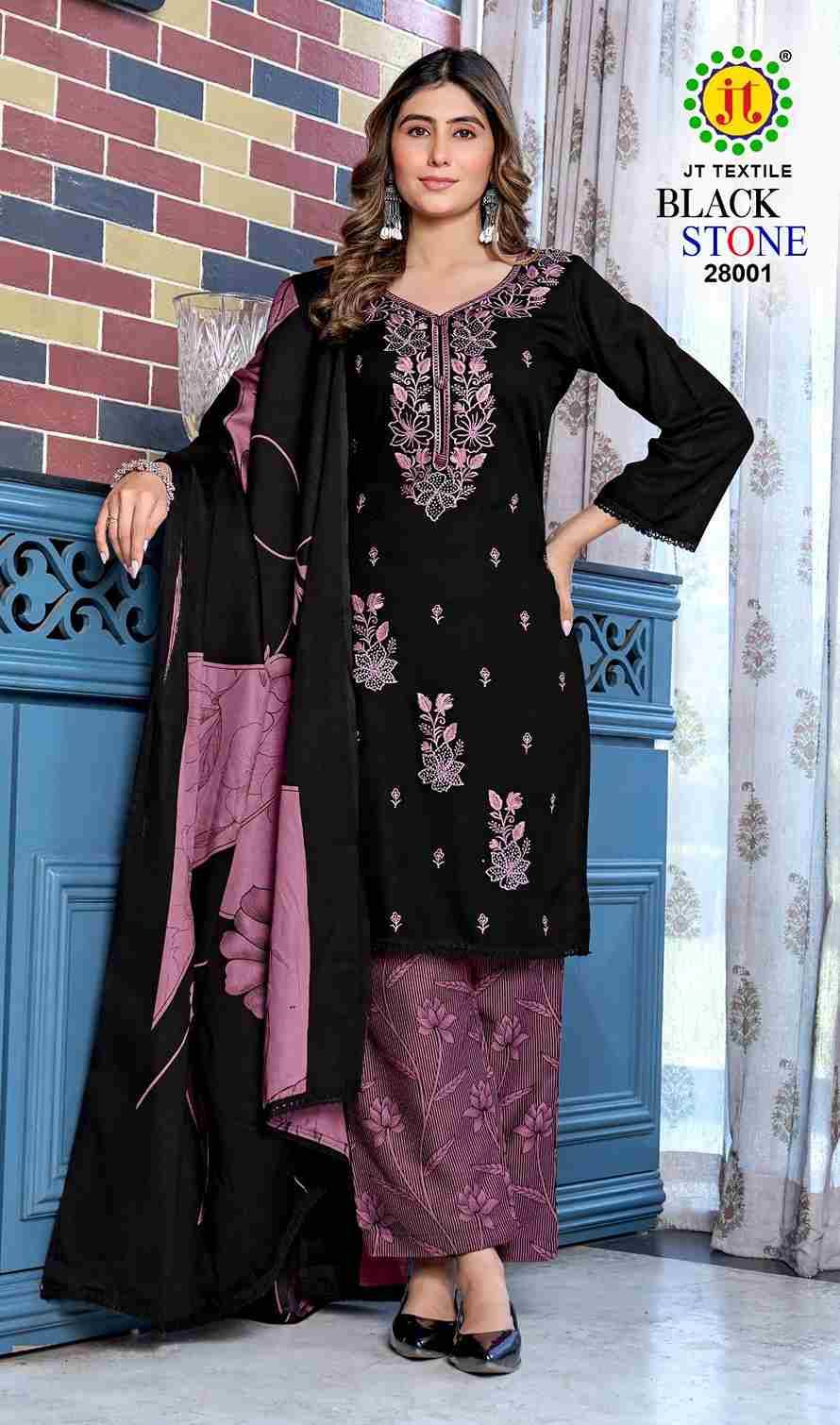Black Stone Vol-28 By JT 28001 To 28005 Series Beautiful Festive Suits Colorful Stylish Fancy Casual Wear & Ethnic Wear Rayon Dresses At Wholesale Price