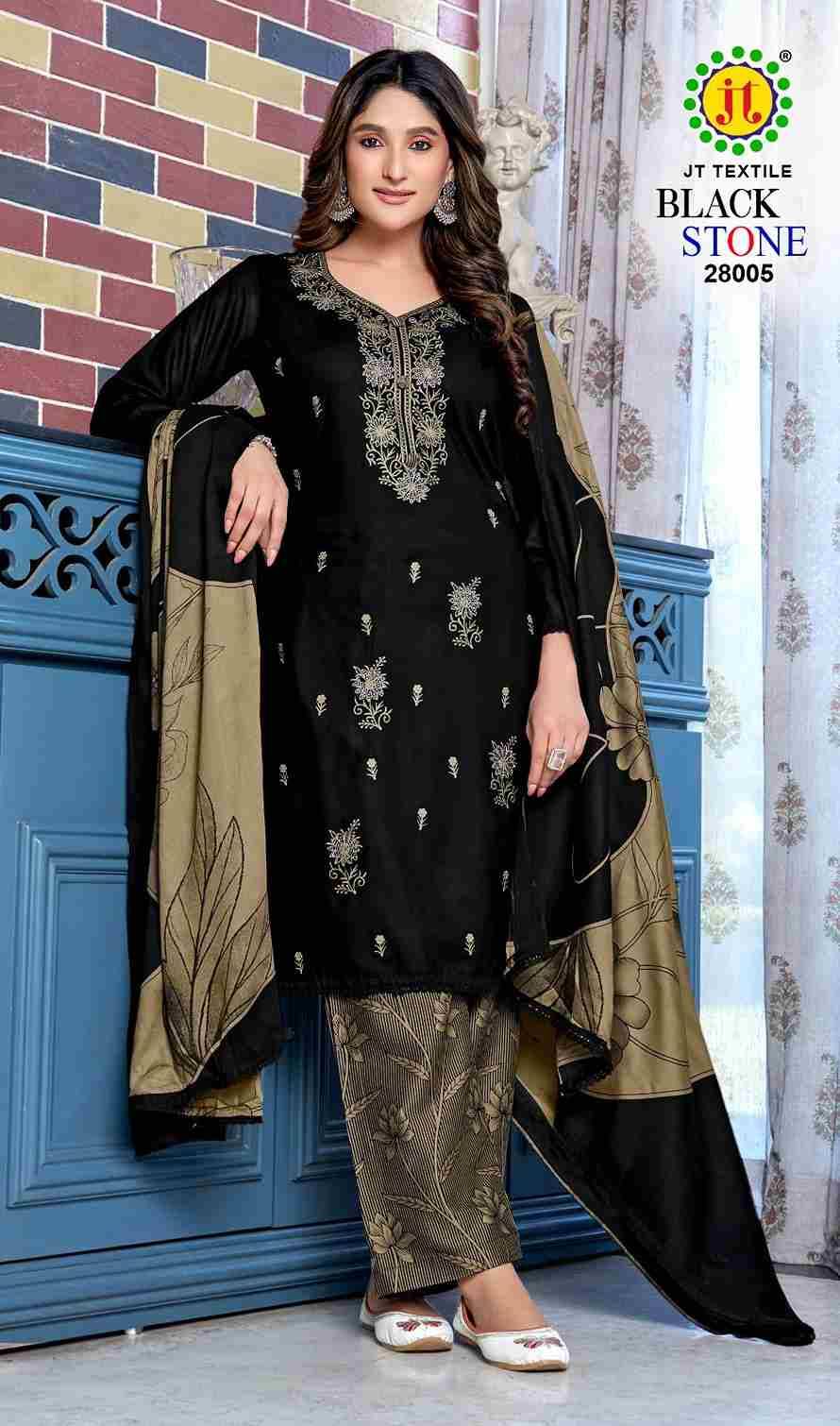 Black Stone Vol-28 By JT 28001 To 28005 Series Beautiful Festive Suits Colorful Stylish Fancy Casual Wear & Ethnic Wear Rayon Dresses At Wholesale Price