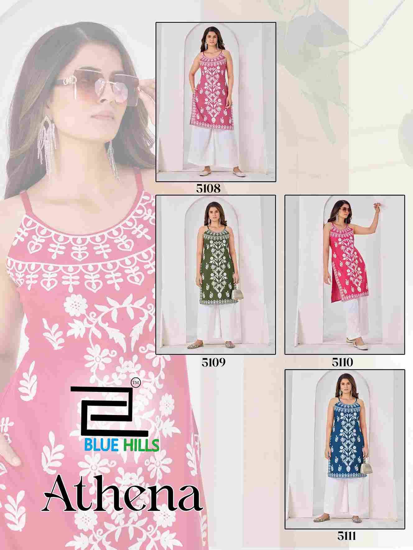 Athena By Blue Hills 5108 To 5111 Series Designer Stylish Fancy Colorful Beautiful Party Wear & Ethnic Wear Collection Rayon Kurtis At Wholesale Price