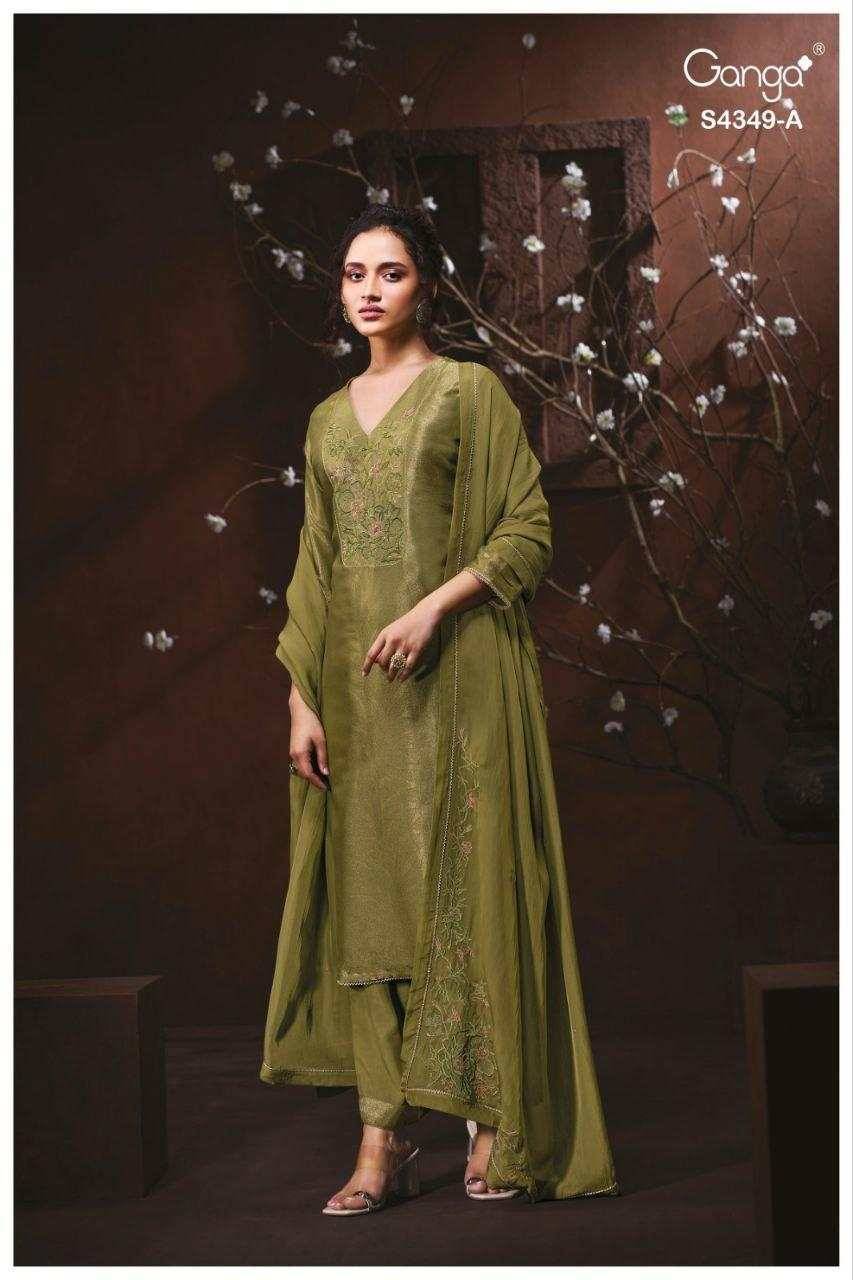 Miyara-4349 By Ganga Fashion 4349-A To 4349-D Series Beautiful Festive Suits Stylish Colorful Fancy Casual Wear & Ethnic Wear Premium Bemberg Silk Jacquard Print Dresses At Wholesale Price