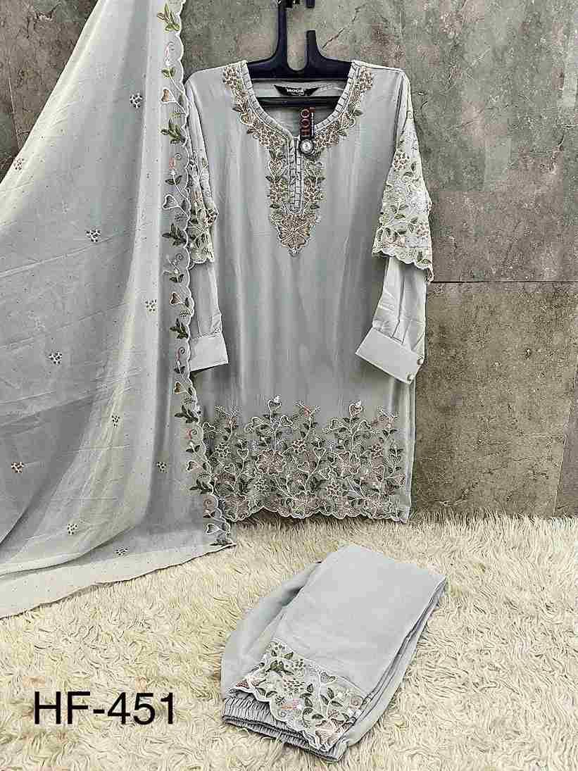 Hoor Tex Hit Design HF-451 Colours By Hoor Tex HF-451-A To HF-451-D Series Designer Festive Pakistani Suits Collection Beautiful Stylish Fancy Colorful Party Wear & Occasional Wear Heavy Georgette With Embroidered Dresses At Wholesale Price