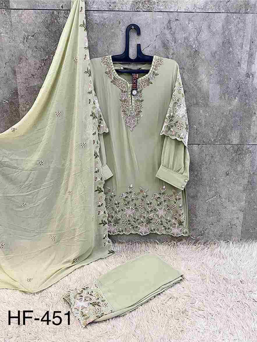 Hoor Tex Hit Design HF-451 Colours By Hoor Tex HF-451-A To HF-451-D Series Designer Festive Pakistani Suits Collection Beautiful Stylish Fancy Colorful Party Wear & Occasional Wear Heavy Georgette With Embroidered Dresses At Wholesale Price