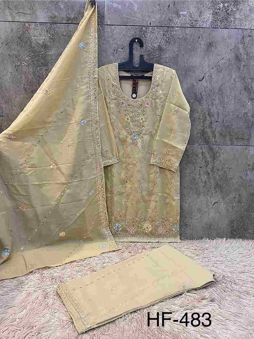 Hoor Tex Hit Design HF-483 Colours By Hoor Tex HF-483-A To HF-483-D Series Designer Festive Pakistani Suits Collection Beautiful Stylish Fancy Colorful Party Wear & Occasional Wear Heavy Chiffon With Embroidered Dresses At Wholesale Price