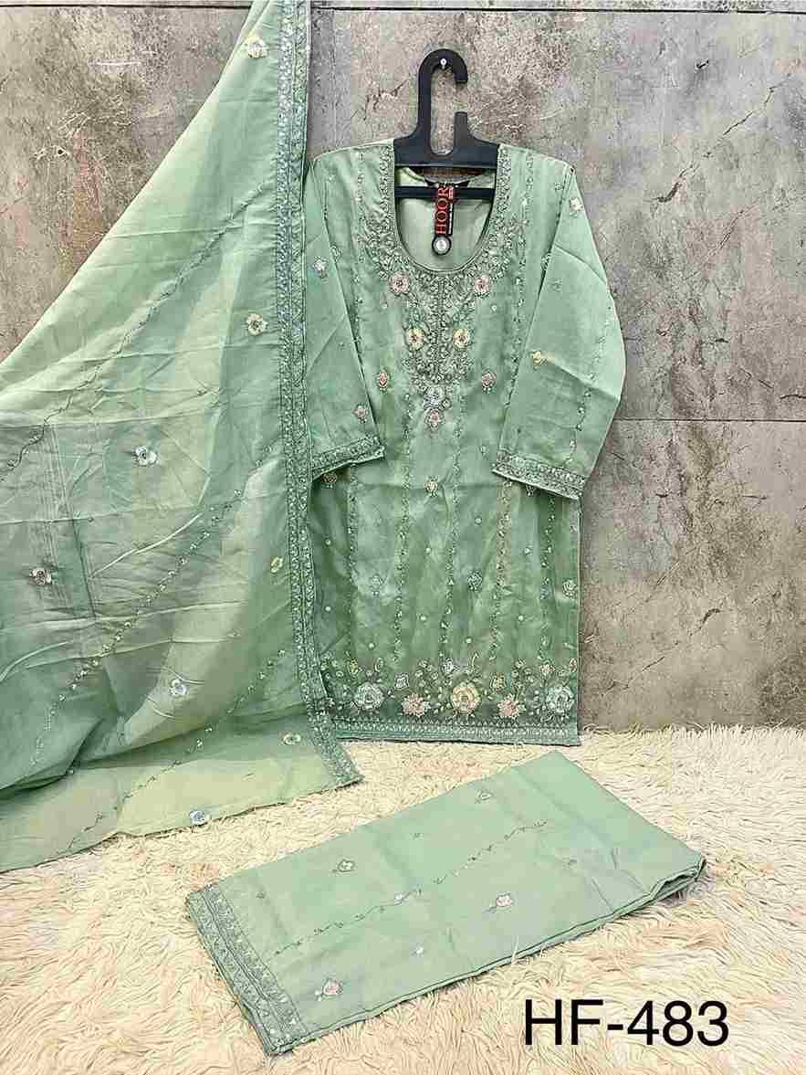 Hoor Tex Hit Design HF-483 Colours By Hoor Tex HF-483-A To HF-483-D Series Designer Festive Pakistani Suits Collection Beautiful Stylish Fancy Colorful Party Wear & Occasional Wear Heavy Chiffon With Embroidered Dresses At Wholesale Price