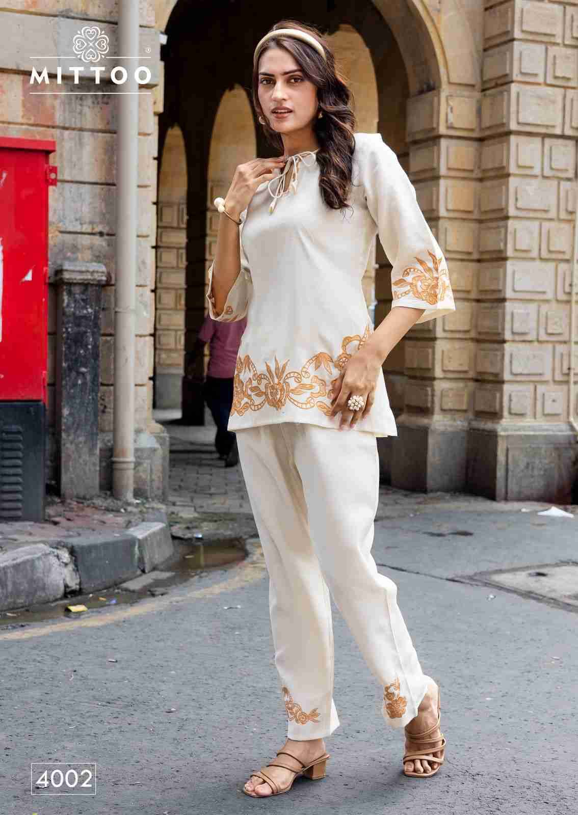 Classic By Mittoo 4001 To 4005 Series Designer Stylish Fancy Colorful Beautiful Party Wear & Ethnic Wear Collection Viscose Dobby Co-Ords At Wholesale Price