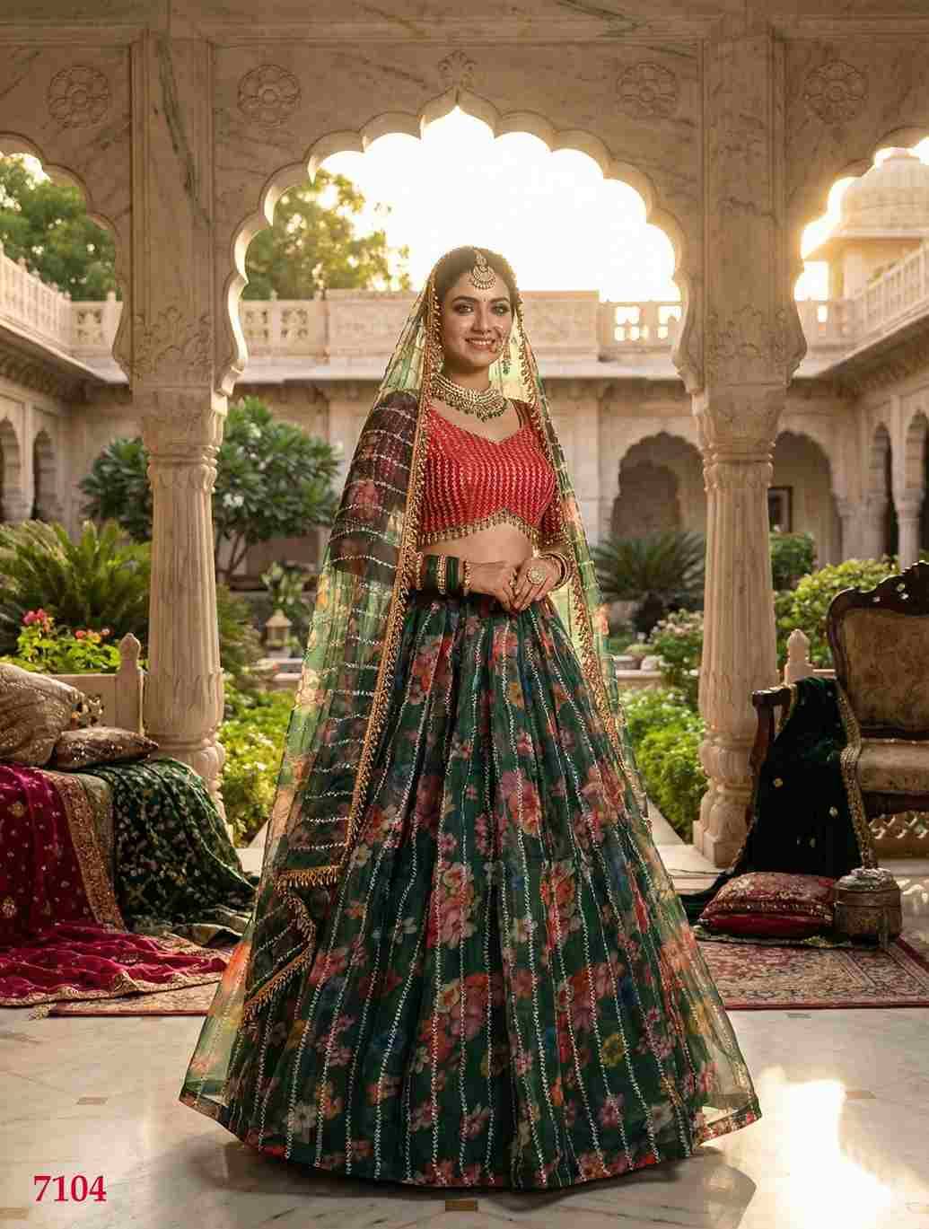 Gulaab By Senhora Dresses 7103 To 7106 Series Designer Beautiful Collection Occasional Wear & Party Wear Pure Organza Lehengas At Wholesale Price