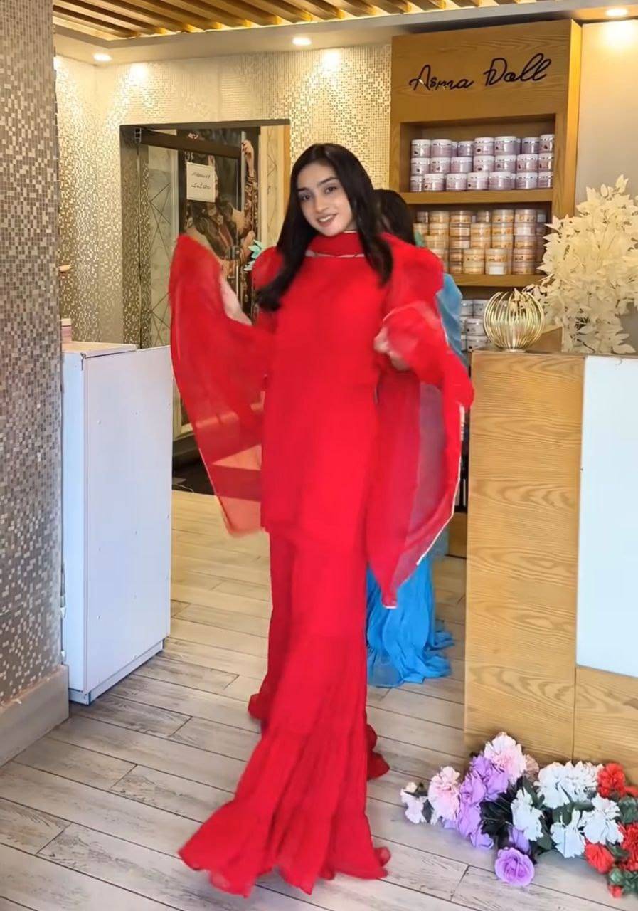 Zf-5053 By Fashid Wholesale 01 To 04 Series Designer Stylish Fancy Colorful Beautiful Party Wear & Ethnic Wear Collection Faux Georgette Dresses At Wholesale Price