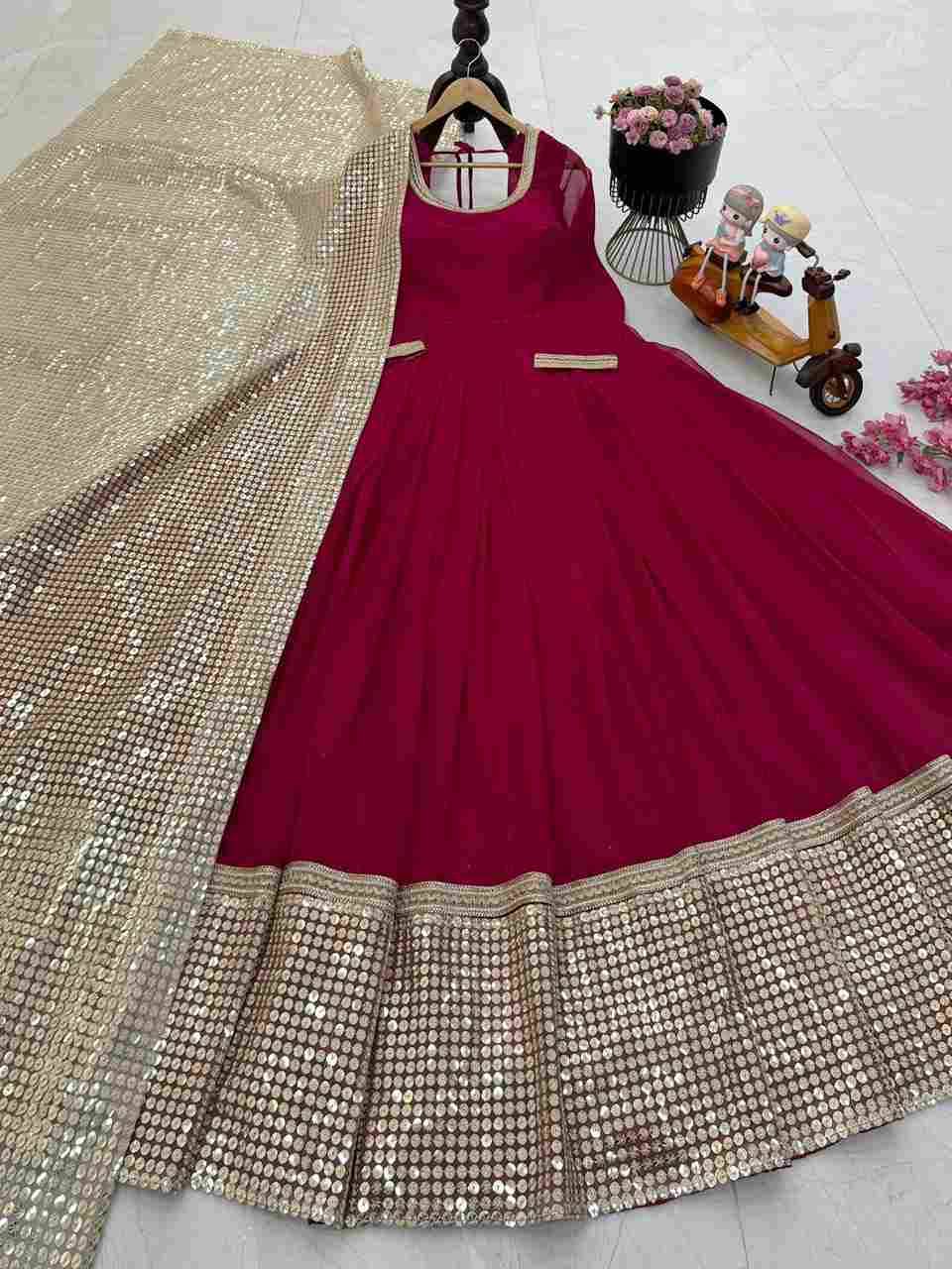 Zd-10014 By Fashid Wholesale Beautiful Fancy Colorful Stylish Party Wear & Occasional Wear Faux Georgette Gowns At Wholesale Price
