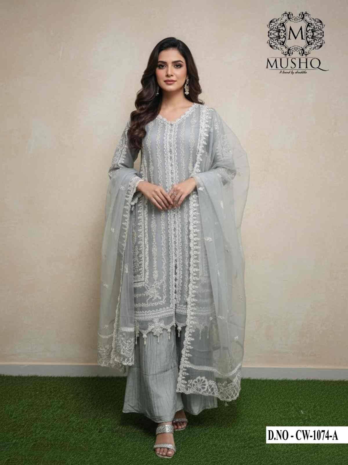 Mushk Hit Design 1074 Colours By Mushk 1074-A To 1074-C Series Beautiful Winter Collection Pakistani Suits Stylish Fancy Colorful Casual Wear & Ethnic Wear Heavy Chiffon Dresses At Wholesale Price