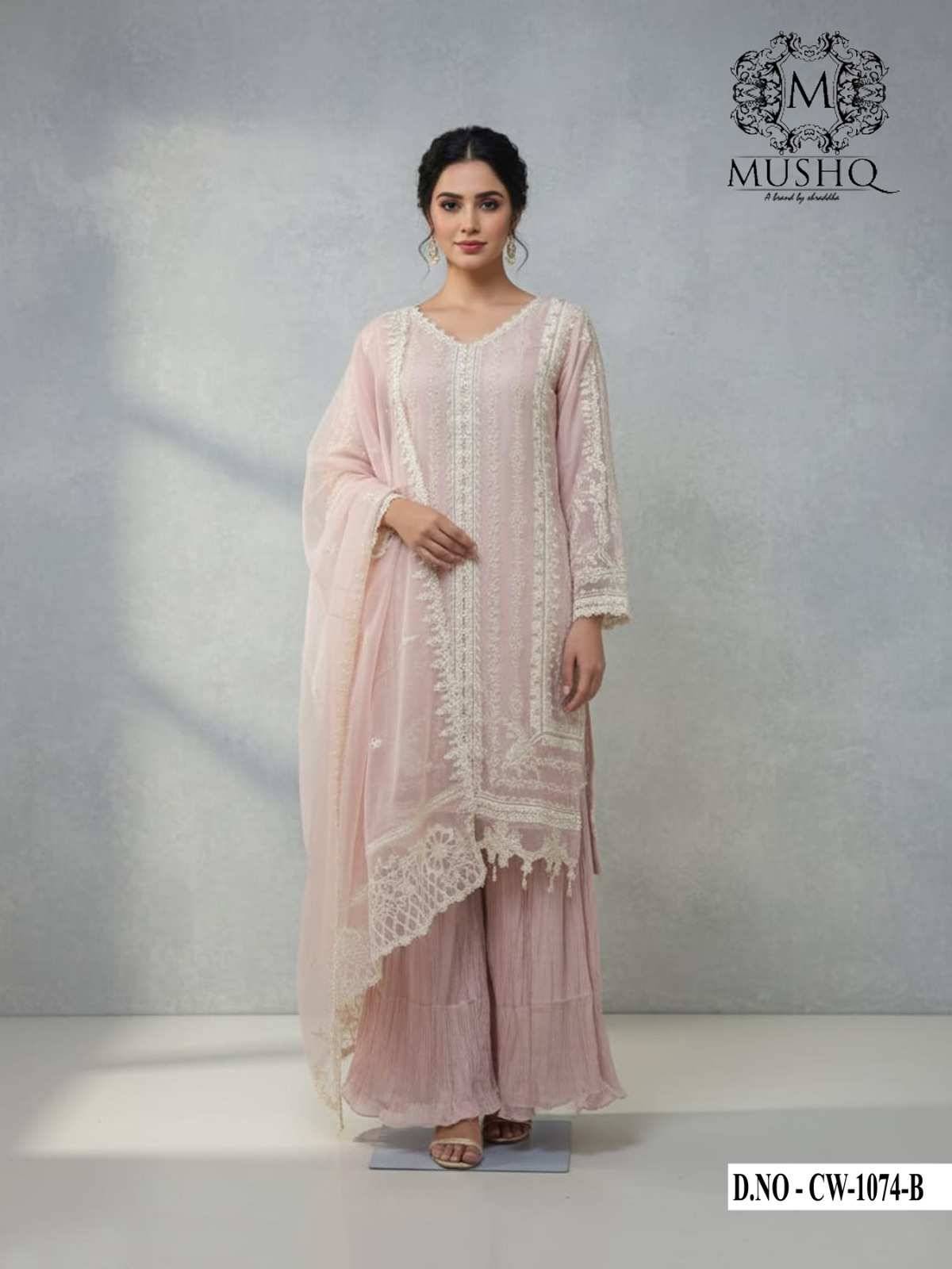 Mushk Hit Design 1074 Colours By Mushk 1074-A To 1074-C Series Beautiful Winter Collection Pakistani Suits Stylish Fancy Colorful Casual Wear & Ethnic Wear Heavy Chiffon Dresses At Wholesale Price