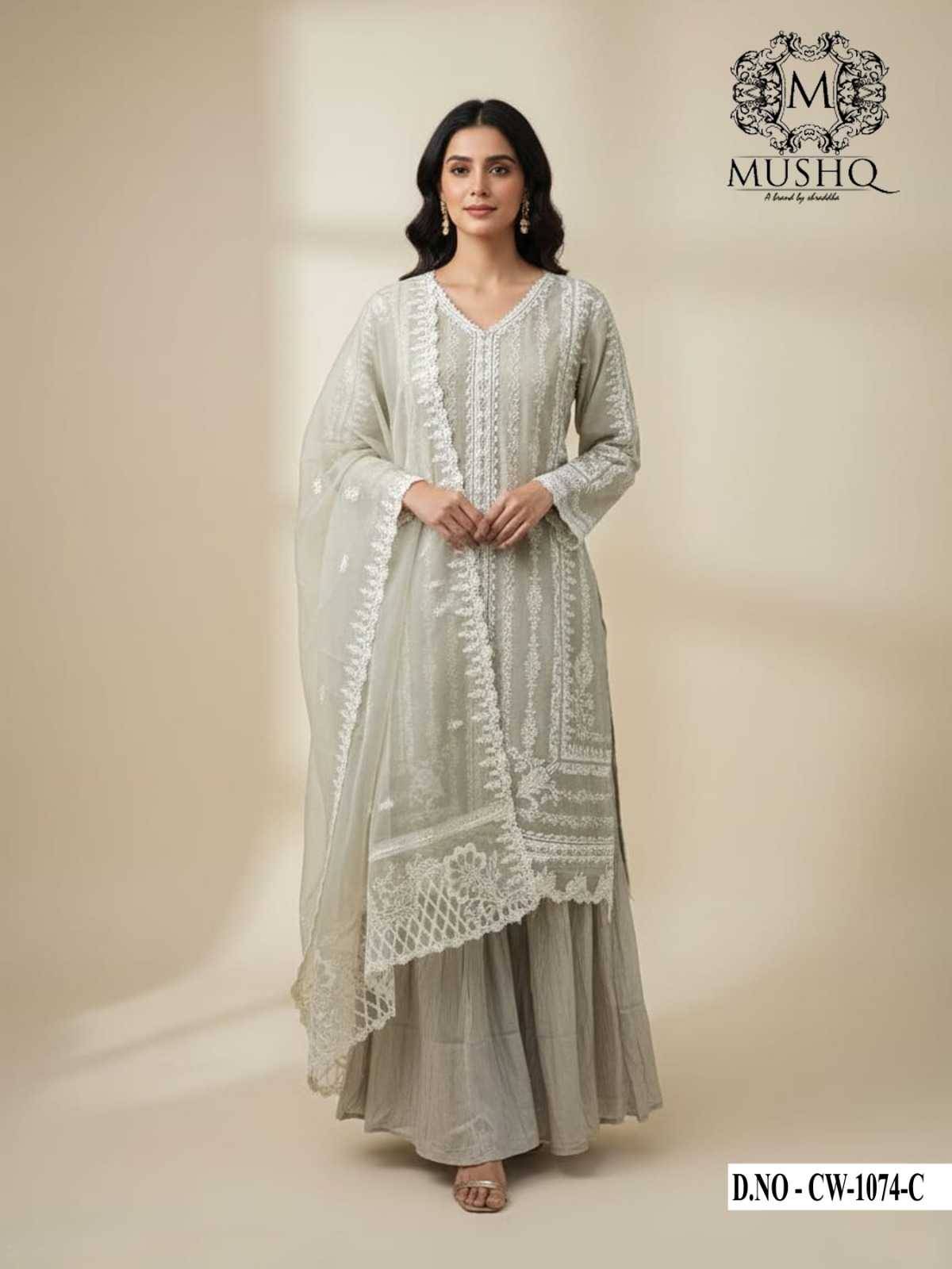 Mushk Hit Design 1074 Colours By Mushk 1074-A To 1074-C Series Beautiful Winter Collection Pakistani Suits Stylish Fancy Colorful Casual Wear & Ethnic Wear Heavy Chiffon Dresses At Wholesale Price