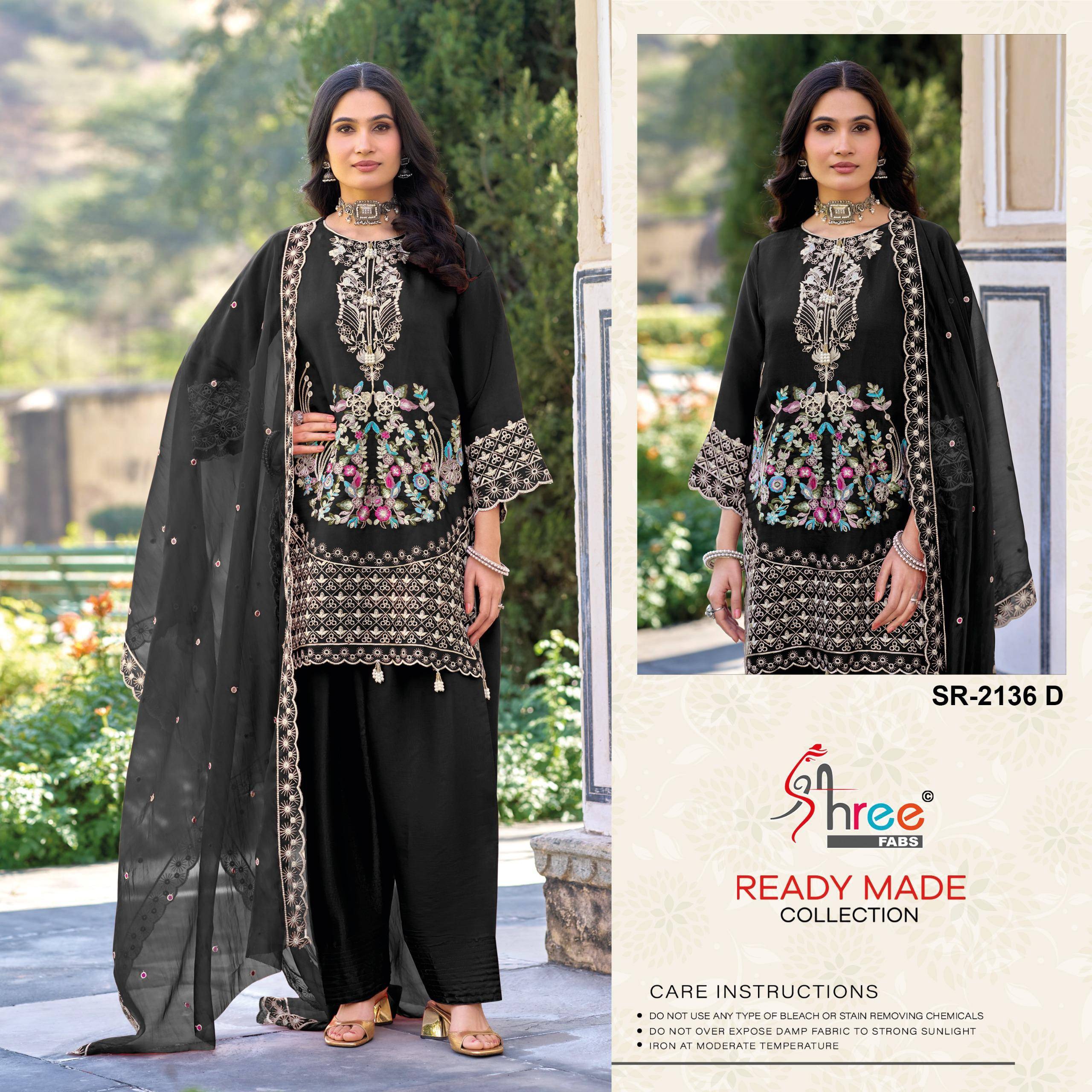 Shree Fabs Hit Design SR-2136 Colours By Shree Fabs SR-2136-A To SR-2136-D Series Beautiful Stylish Pakistani Suits Fancy Colorful Casual Wear & Ethnic Wear & Ready To Wear Viscose Embroidery Dresses At Wholesale Price