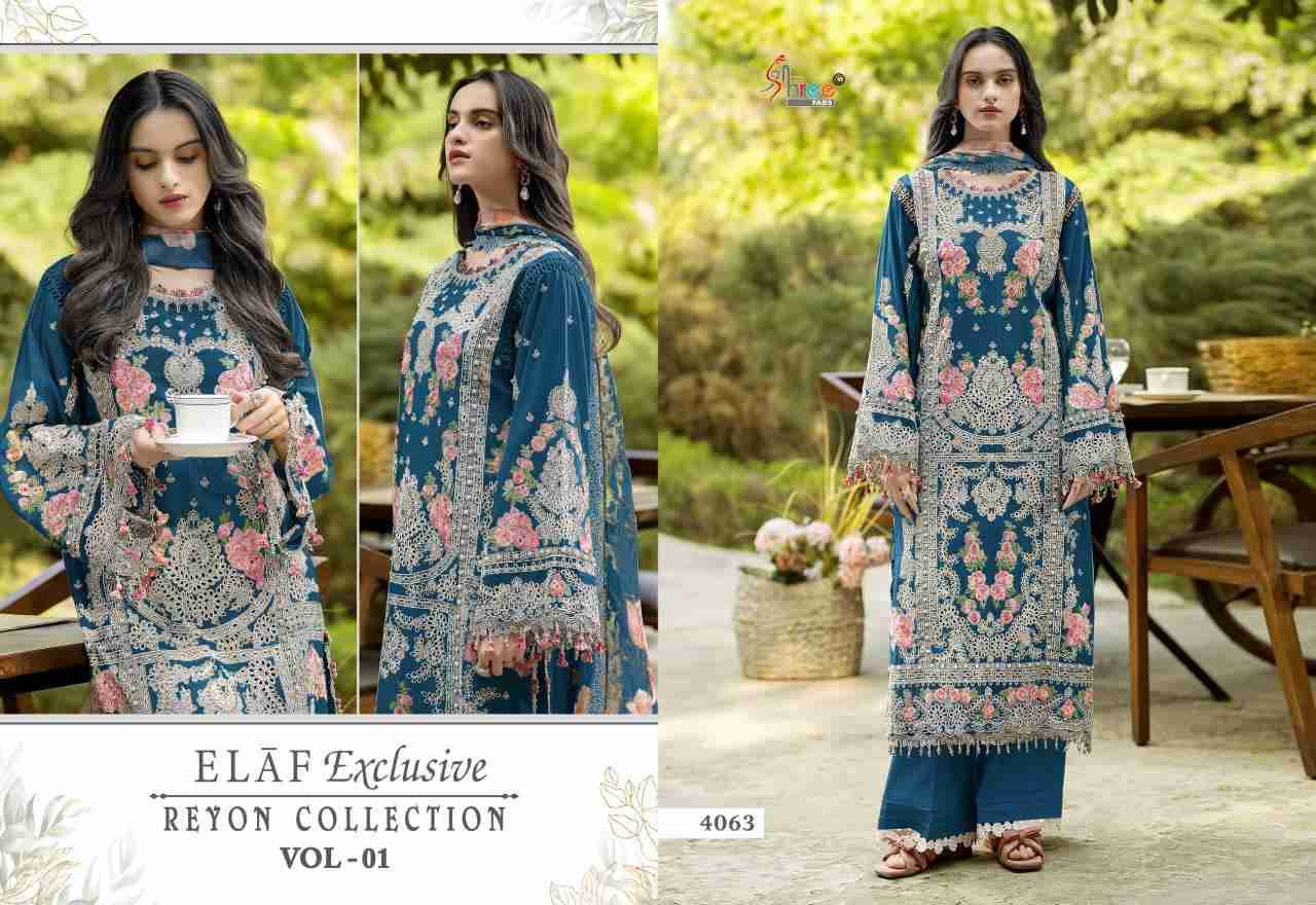 Elaf Exclusive Reyon Collection Vol-1 By Shree Fabs 4061 To 4065 Series Beautiful Pakistani Suits Colorful Stylish Fancy Casual Wear & Ethnic Wear Pure Rayon With Embroidered Dresses At Wholesale Price
