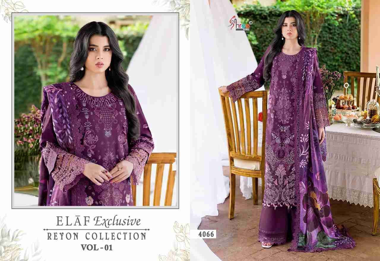 Elaf Exclusive Reyon Collection Vol-1 By Shree Fabs 4061 To 4065 Series Beautiful Pakistani Suits Colorful Stylish Fancy Casual Wear & Ethnic Wear Pure Rayon With Embroidered Dresses At Wholesale Price
