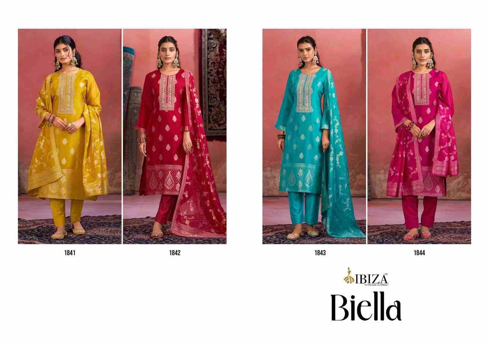 Biella By Ibiza 1841 To 1844 Series Beautiful Festive Suits Colorful Stylish Fancy Casual Wear & Ethnic Wear Bangalori Silk Jacquard Dresses At Wholesale Price