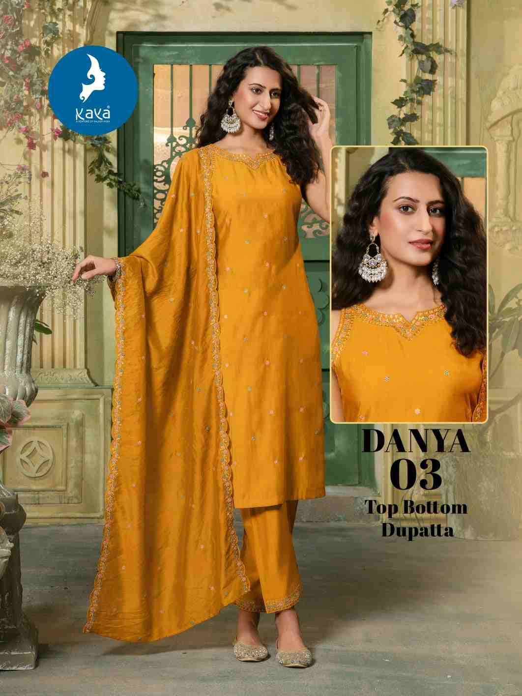 Danya By Kaya 01 To 06 Series Beautiful Stylish Festive Suits Fancy Colorful Casual Wear & Ethnic Wear & Ready To Wear Roman Silk Dresses At Wholesale Price