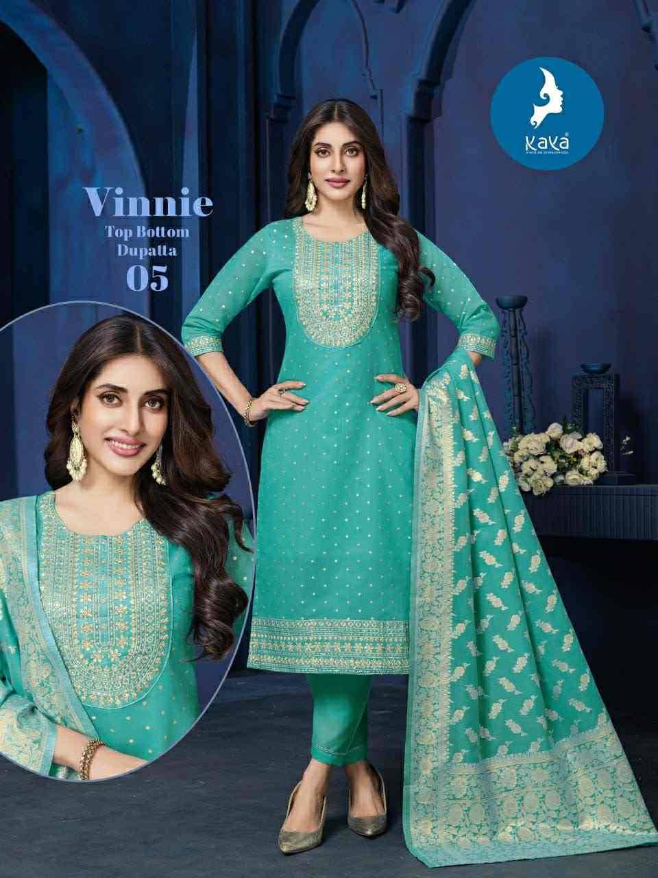 Vinnie By Kaya 01 To 06 Series Beautiful Stylish Festive Suits Fancy Colorful Casual Wear & Ethnic Wear & Ready To Wear Chanderi Jacquard Dresses At Wholesale Price