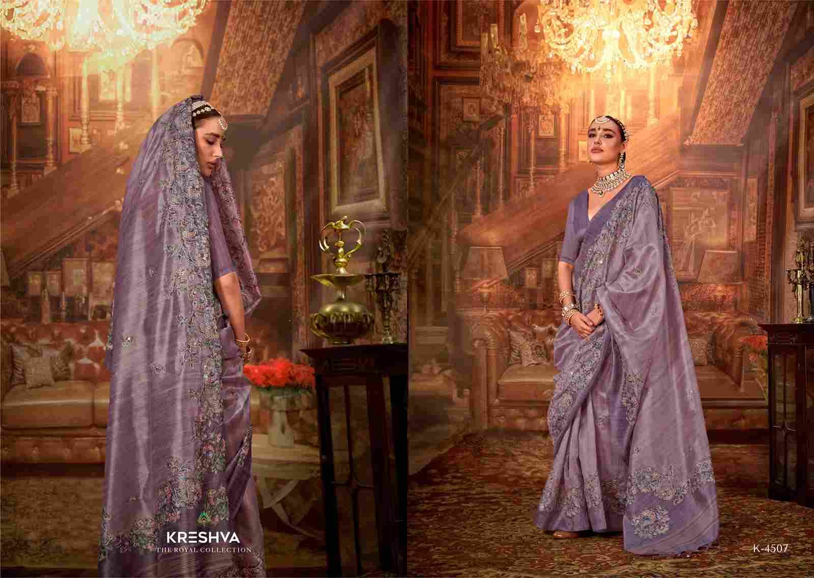 Mor Morni By Kreshva 4506 To 4514 Series Indian Traditional Wear Collection Beautiful Stylish Fancy Colorful Party Wear & Occasional Wear Tussar Silk Sarees At Wholesale Price