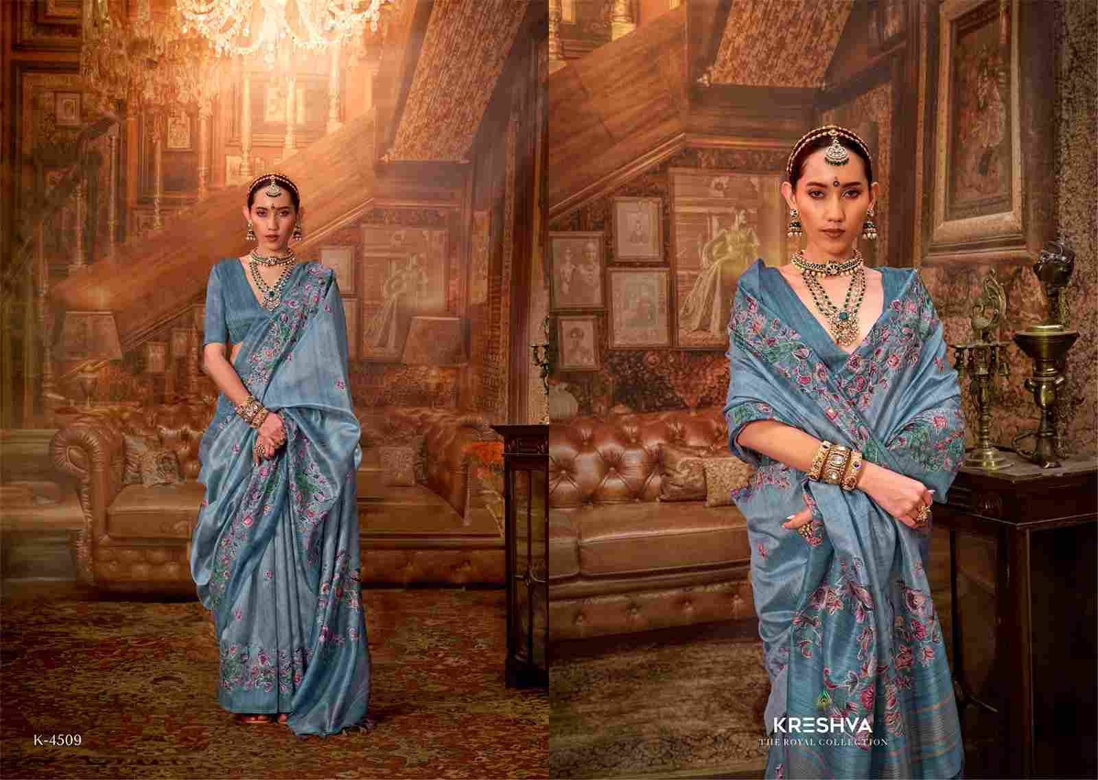 Mor Morni By Kreshva 4506 To 4514 Series Indian Traditional Wear Collection Beautiful Stylish Fancy Colorful Party Wear & Occasional Wear Tussar Silk Sarees At Wholesale Price