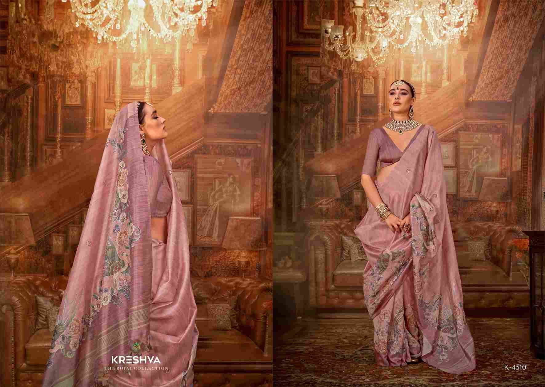 Mor Morni By Kreshva 4506 To 4514 Series Indian Traditional Wear Collection Beautiful Stylish Fancy Colorful Party Wear & Occasional Wear Tussar Silk Sarees At Wholesale Price