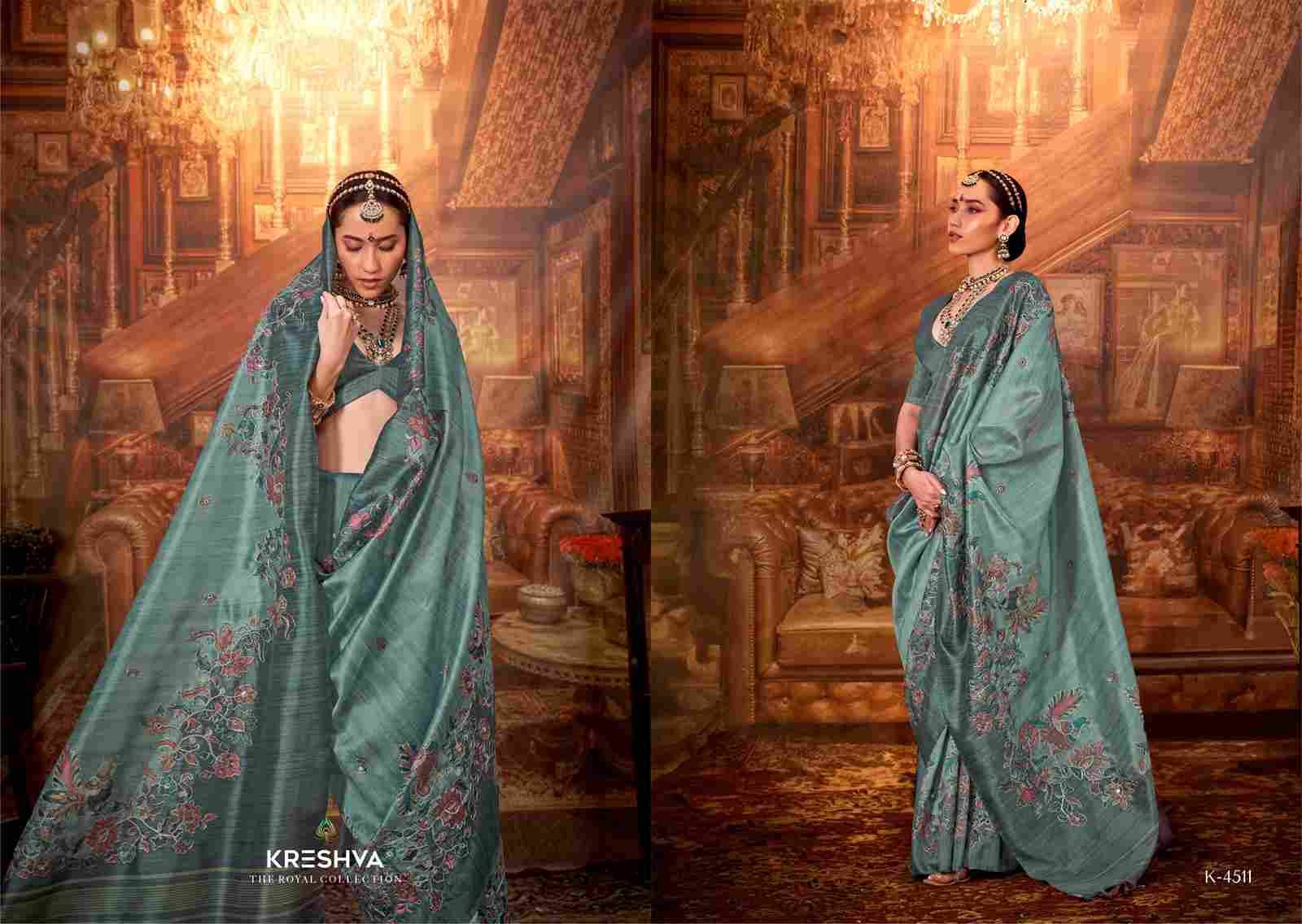 Mor Morni By Kreshva 4506 To 4514 Series Indian Traditional Wear Collection Beautiful Stylish Fancy Colorful Party Wear & Occasional Wear Tussar Silk Sarees At Wholesale Price