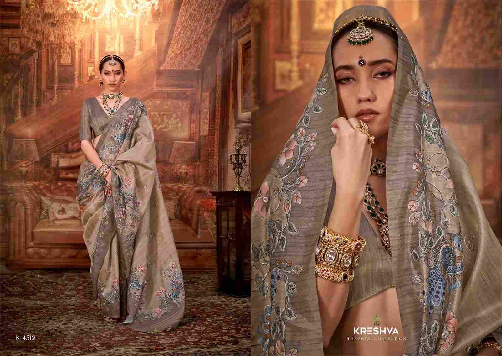 Mor Morni By Kreshva 4506 To 4514 Series Indian Traditional Wear Collection Beautiful Stylish Fancy Colorful Party Wear & Occasional Wear Tussar Silk Sarees At Wholesale Price