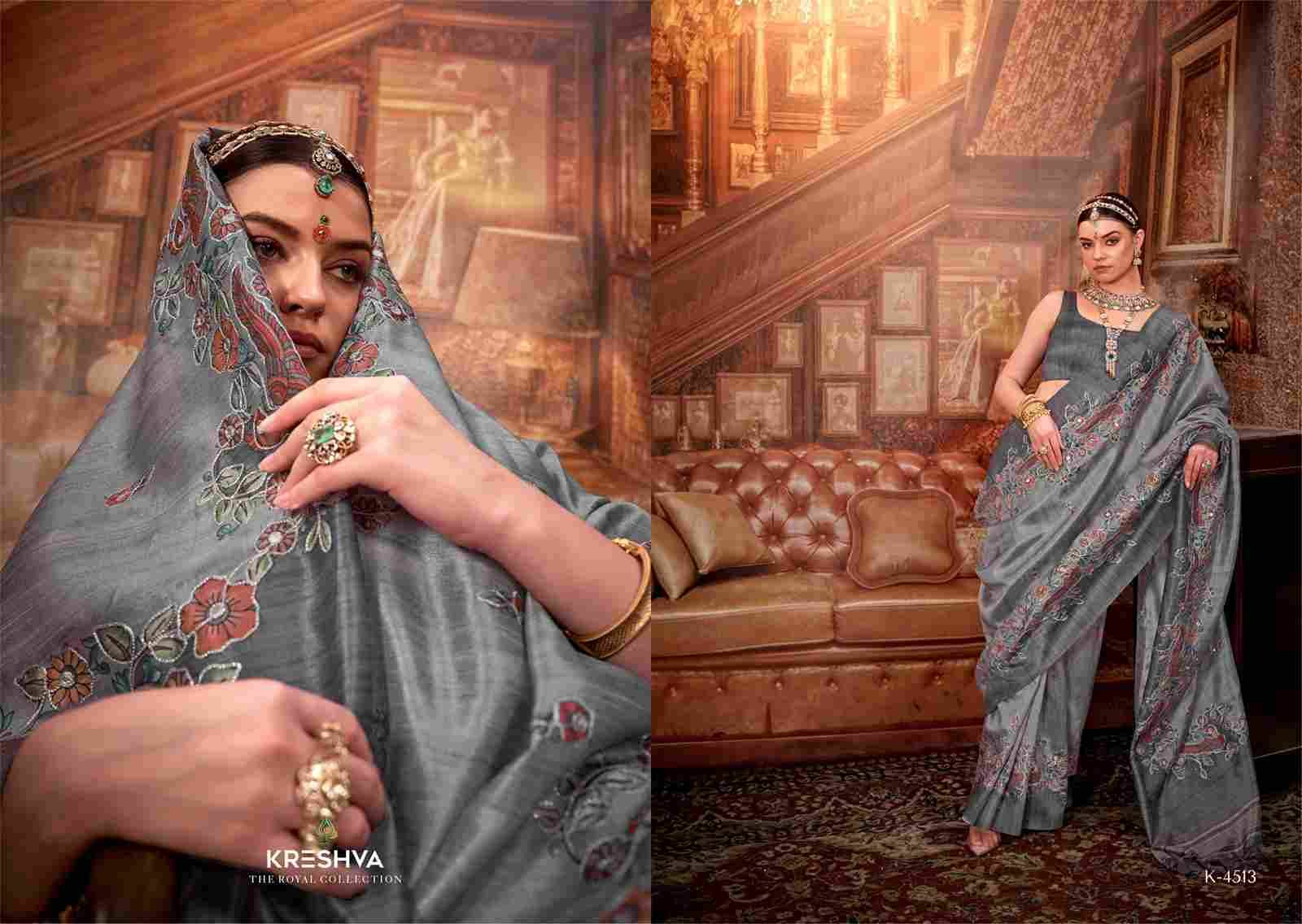 Mor Morni By Kreshva 4506 To 4514 Series Indian Traditional Wear Collection Beautiful Stylish Fancy Colorful Party Wear & Occasional Wear Tussar Silk Sarees At Wholesale Price