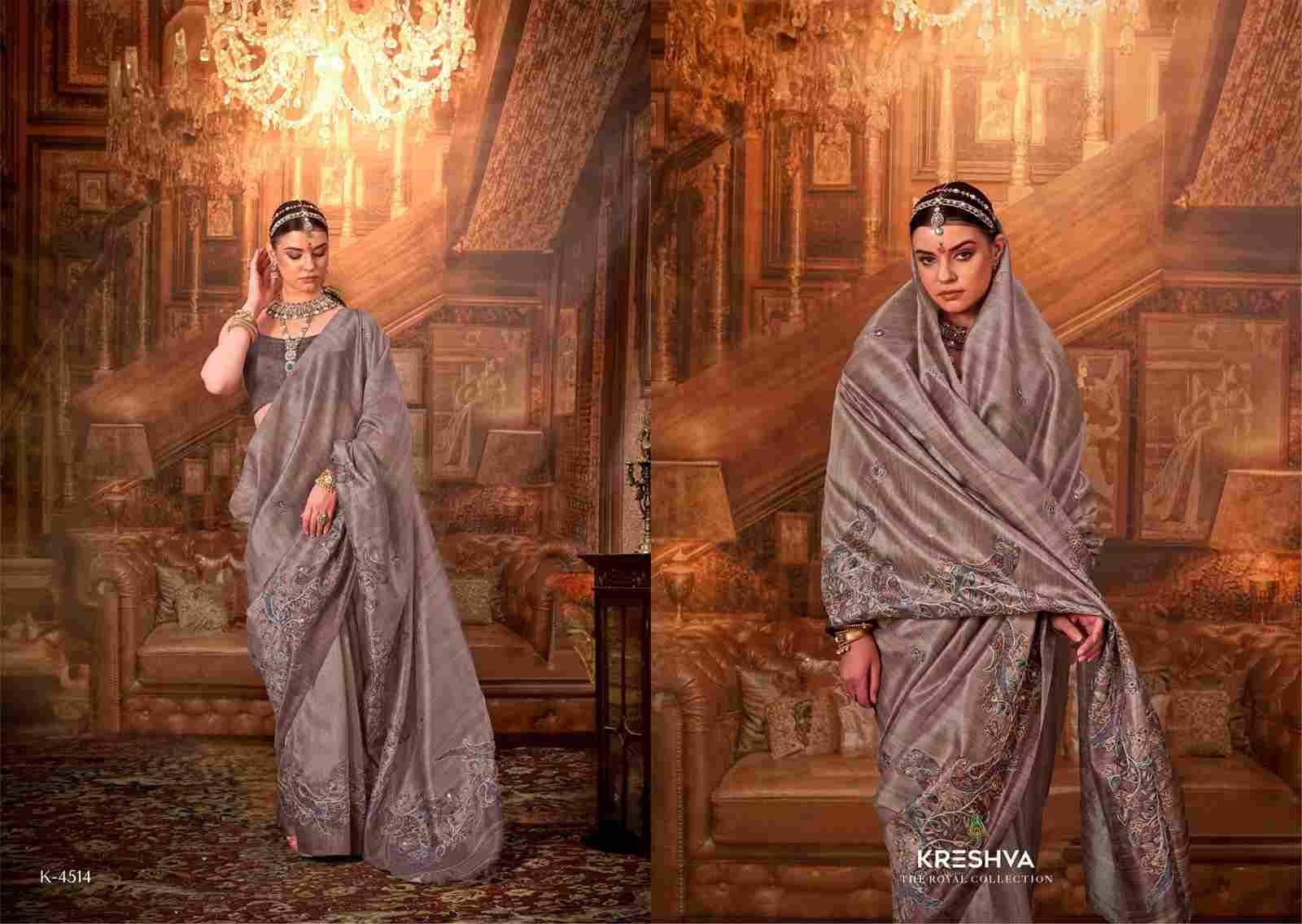Mor Morni By Kreshva 4506 To 4514 Series Indian Traditional Wear Collection Beautiful Stylish Fancy Colorful Party Wear & Occasional Wear Tussar Silk Sarees At Wholesale Price