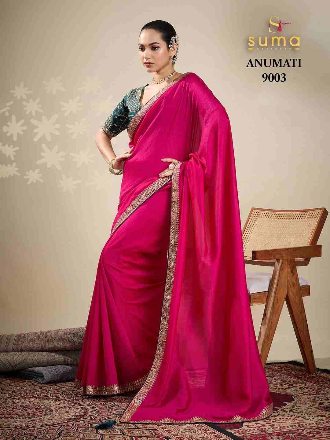 Anumati By Suma 9001 To 9009 Series Indian Traditional Wear Collection Beautiful Stylish Fancy Colorful Party Wear & Occasional Wear Vichitra Sarees At Wholesale Price