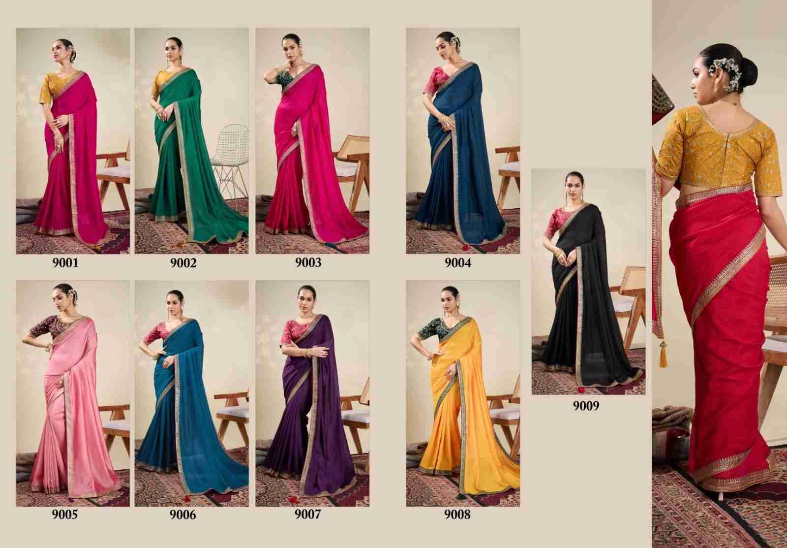 Anumati By Suma 9001 To 9009 Series Indian Traditional Wear Collection Beautiful Stylish Fancy Colorful Party Wear & Occasional Wear Vichitra Sarees At Wholesale Price