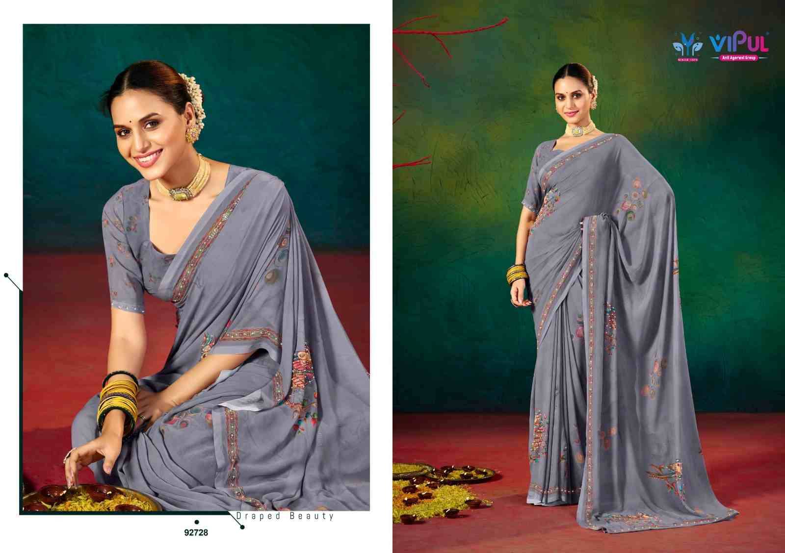 Saiyara Vol-11 By Vipul Fashion 92727 To 92732 Series Indian Traditional Wear Collection Beautiful Stylish Fancy Colorful Party Wear & Occasional Wear Weightless Sarees At Wholesale Price