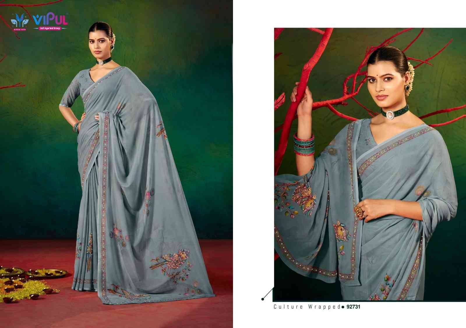 Saiyara Vol-11 By Vipul Fashion 92727 To 92732 Series Indian Traditional Wear Collection Beautiful Stylish Fancy Colorful Party Wear & Occasional Wear Weightless Sarees At Wholesale Price